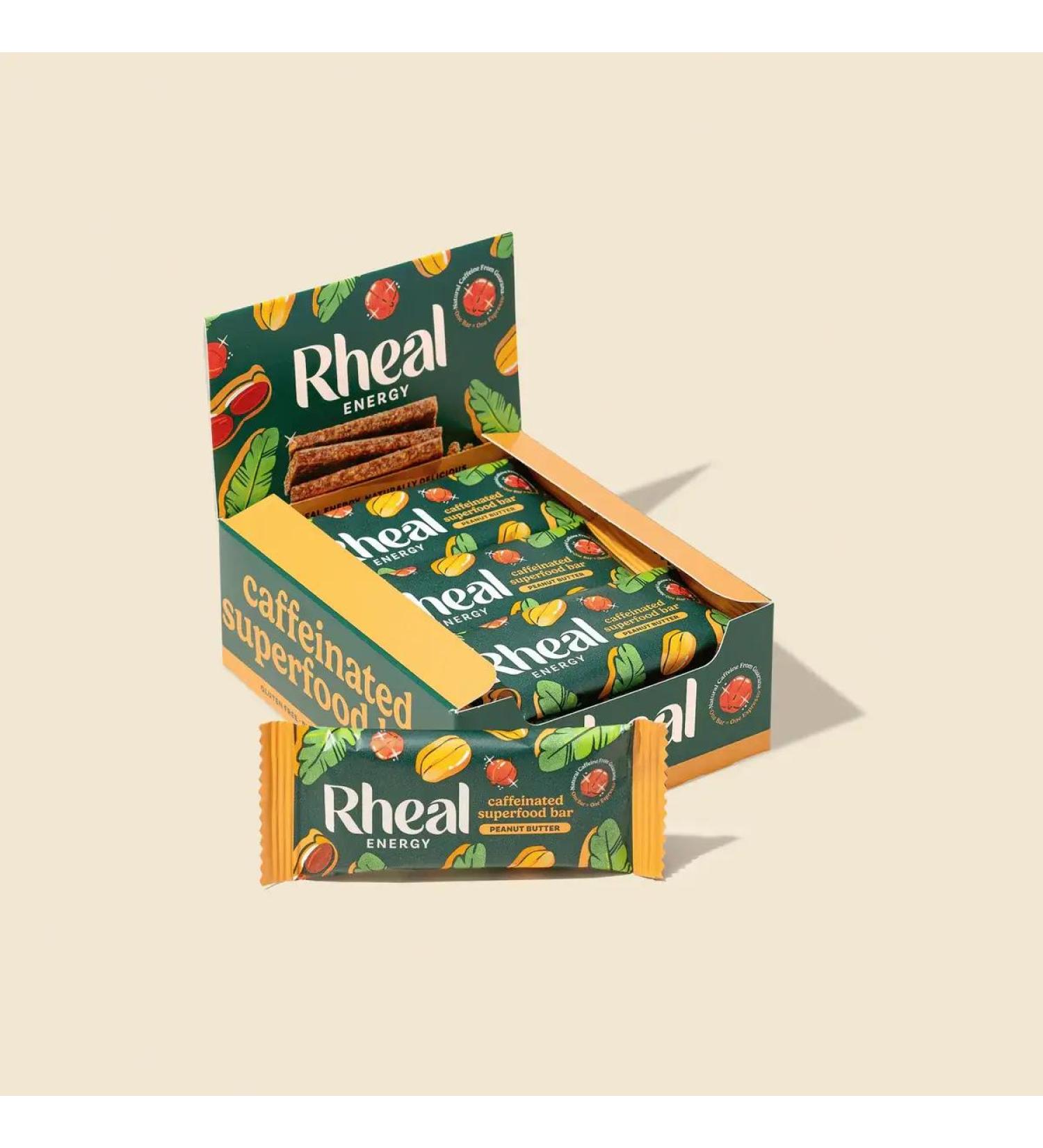 Rheal Energy Bar Caffeinated Superfood - peanut butter - 12 Par - Buy Online on GoSupps.com