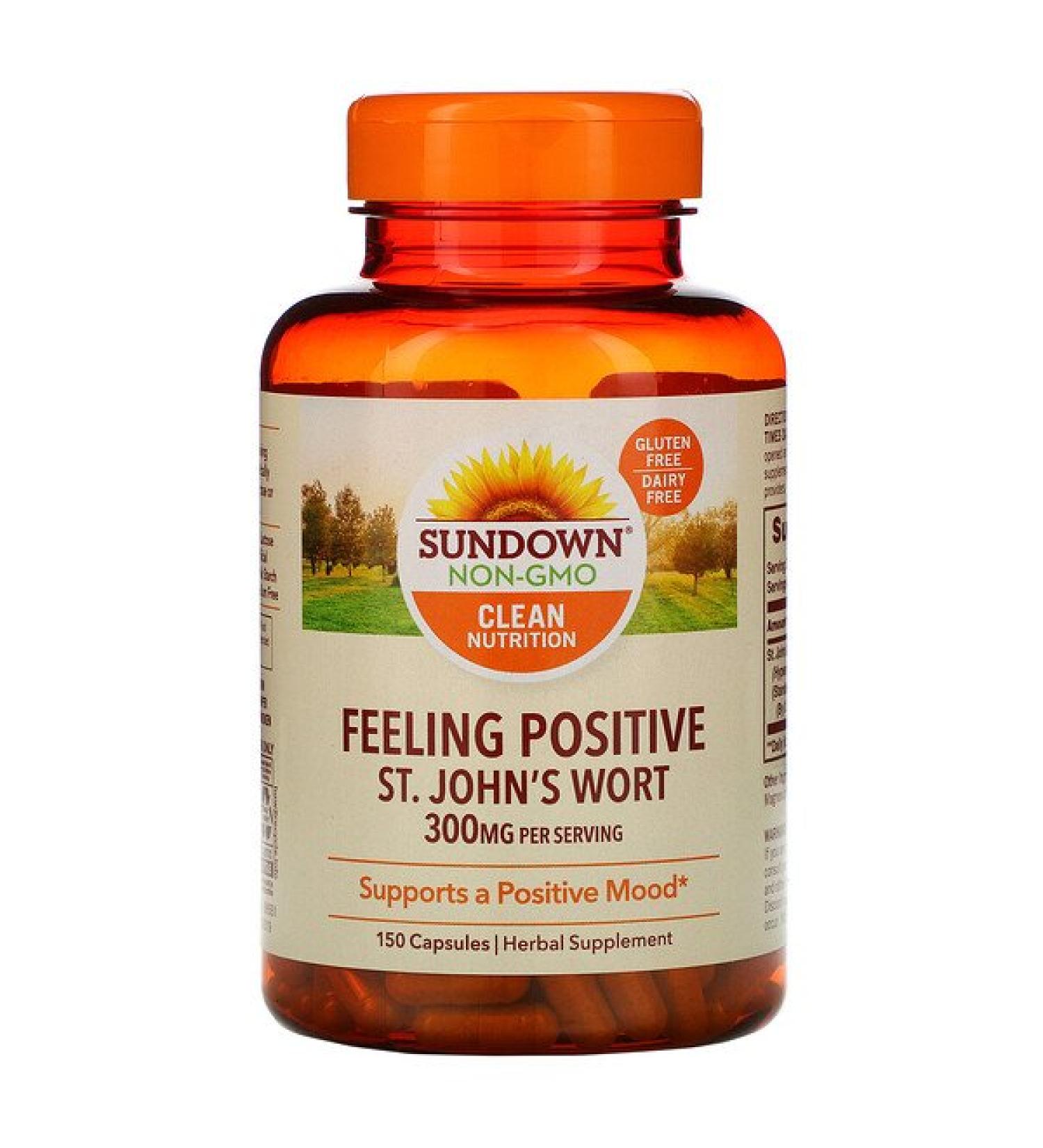 Sundown Naturals Feeling Positive St. John's Wort 300 mg 150 Capsules