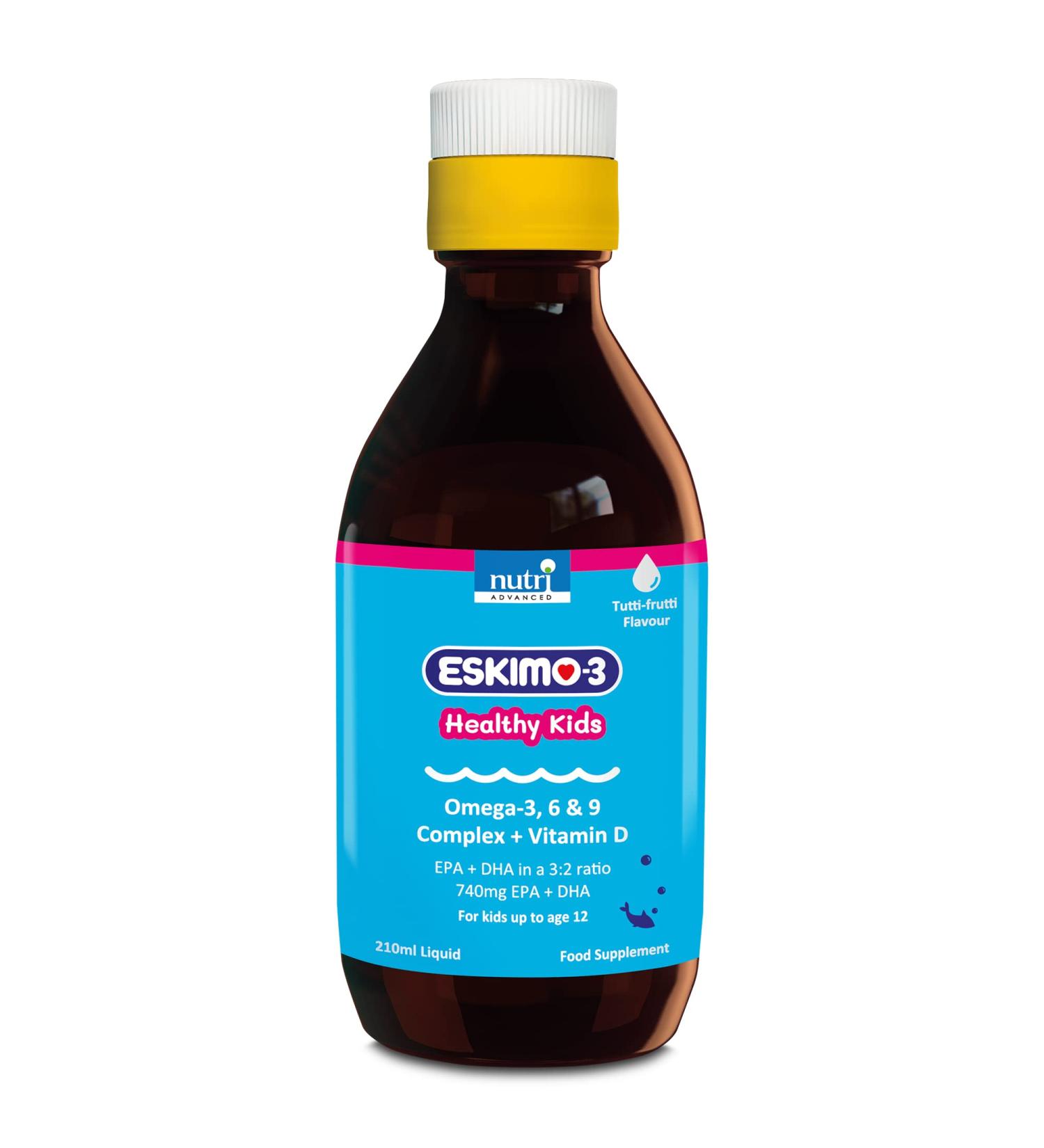 Eskimo-3 Healthy Kids Fish Oil - Nutri Advanced Tutti Frutti 210ml (Pack of 1) - Buy Online on GoSupps.com