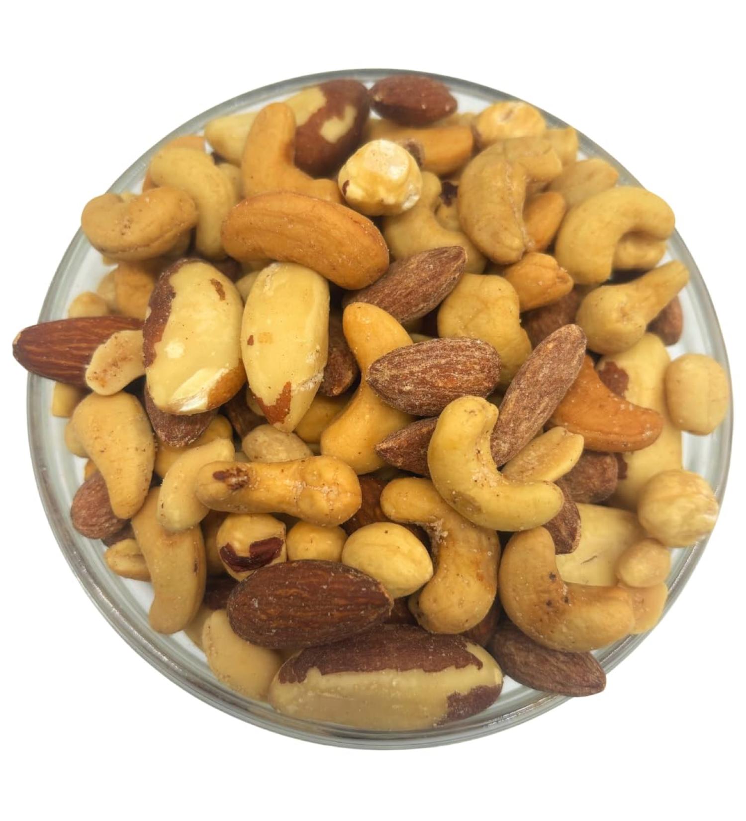 GoodFoodDelivered Mixed Roasted & Salted Nuts 1kg Premium Quality - Salted Cashews Almonds Peanuts Hazelnuts Brazil Nuts Great for Healthy Snacks Vegetarian & Vegan Diets Mixed Nuts 1kg - Buy Online on GoSupps.com