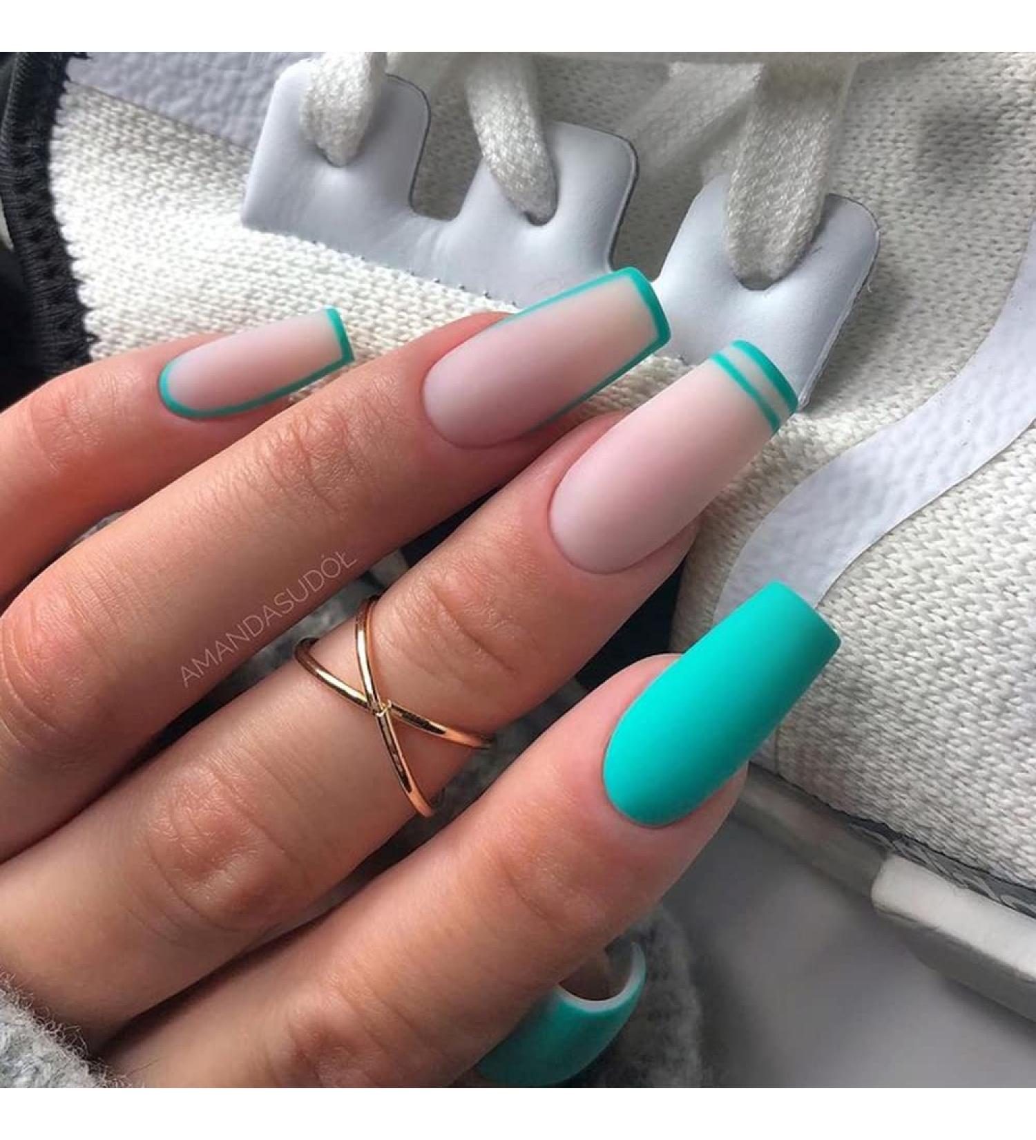 24 Ct Long Coffin Acrylic Press On Fake Nails - Nail File & Glue Included | Color 016 - Buy Online on GoSupps.com