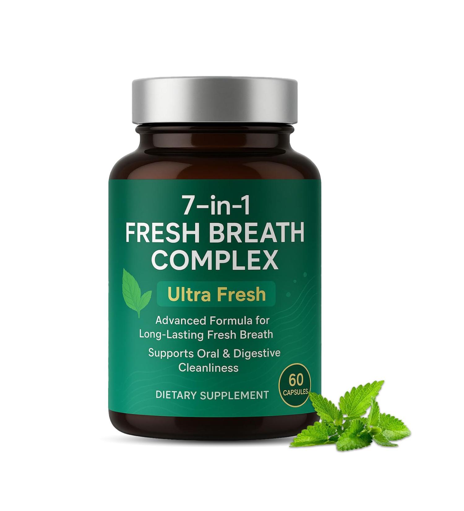 Zero Breath Bad Breath Capsules - Breath Freshener 7 in 1 Bad Breath Solution with Organic Chlorophyllin Mint & Probiotics Vegan Gluten-Free (1) - Buy Online on GoSupps.com