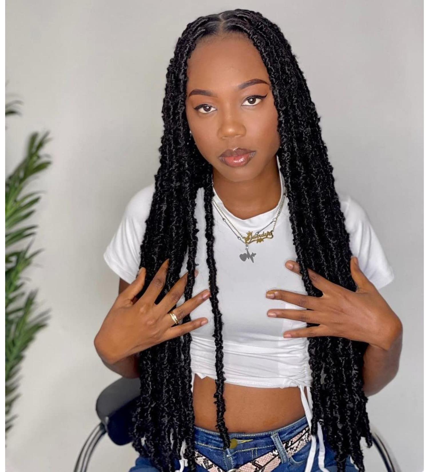 Long Butterfly Locs Crochet Hair 24 Inch 8 Packs - Soft & Lightweight Distressed Faux Locs Pre-looped - 1B(Natural Black) 24 Inch (Pack of 8) - Buy Online on GoSupps.com