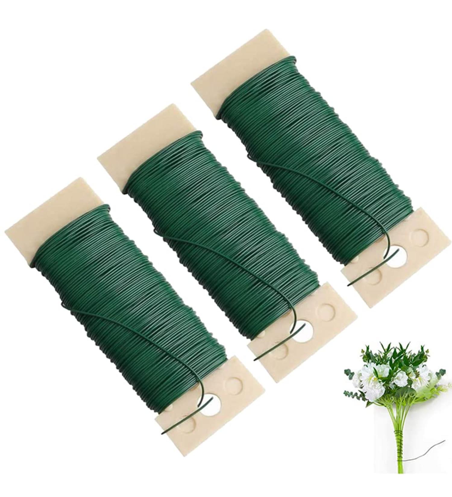 3 Pack 22 Gauge Green Floral Wire -118 Yards | Flexible Paddle Wire for Crafts, Christmas Wreaths, Garland & Flower Arrangements - Buy Online on GoSupps.com