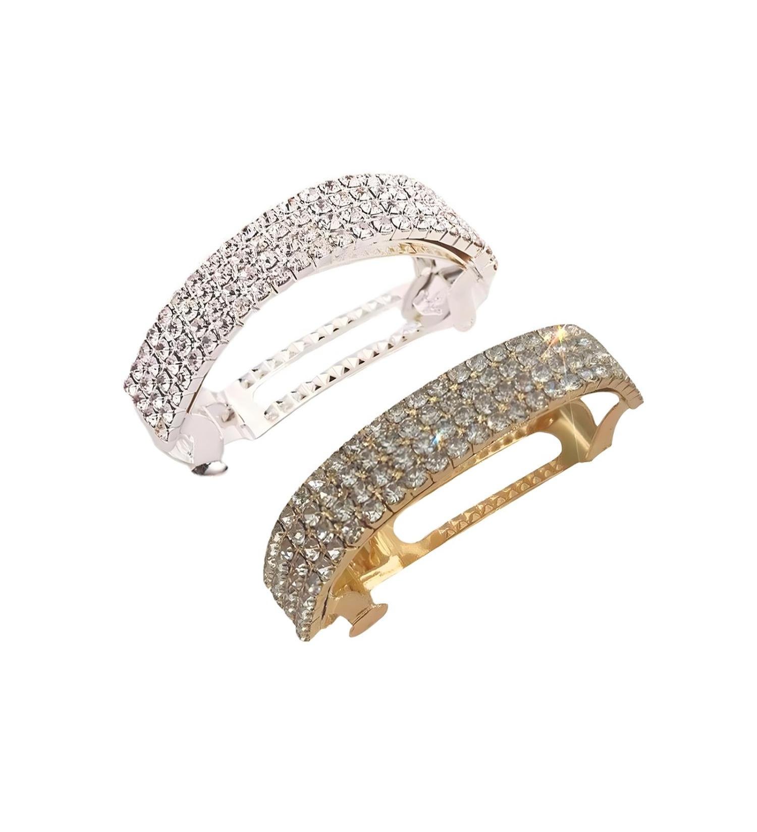 Crystal Hair Clips Barrettes Slides Grips for Women Sparkly Rhinestone Hair Accessories Crystal Hairpins for Everyday Wear Prom Party Ponytail Holder Women Girls Birthday Gift (Silver+Gold) - Buy Online on GoSupps.com