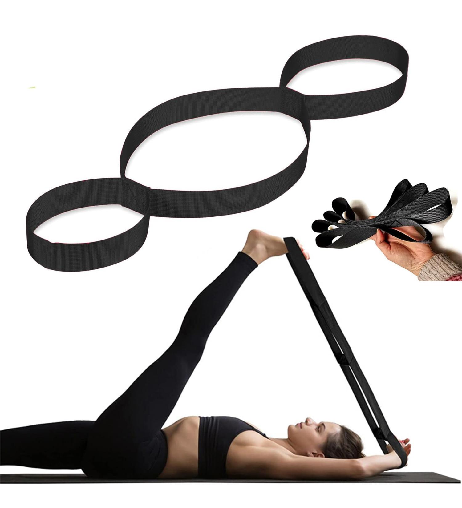 Laufe Stretch Band for Yoga & Pilates - 75cm Dehnhilfe with 3 Rings - Sustainable Pain Therapy & Fascia Training - Buy Online on GoSupps.com