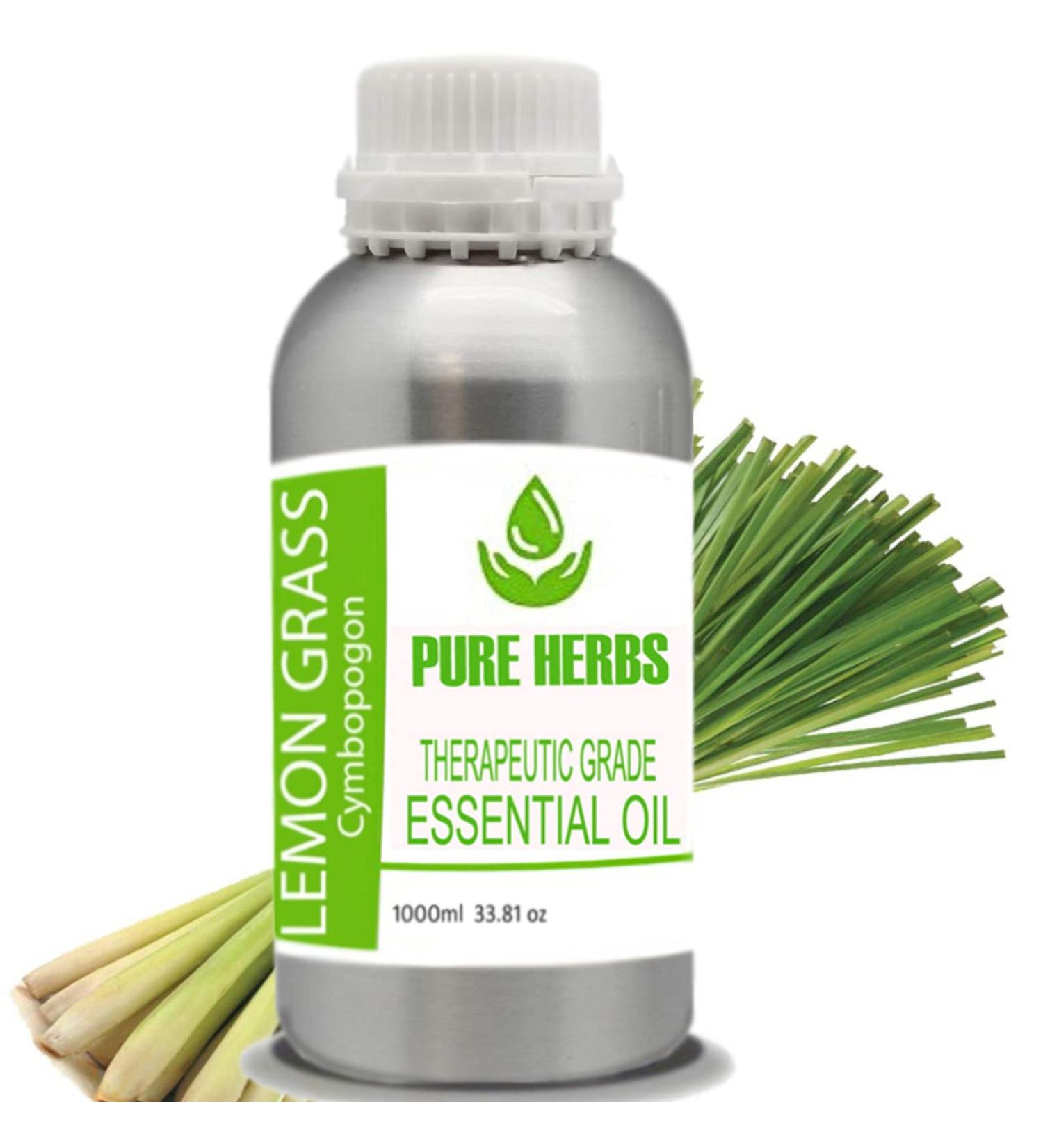 Pure Herbs Lemongrass (CYMBOPOGON) Pure and Natural Therapeutic Grade Essential Oil 500 ml