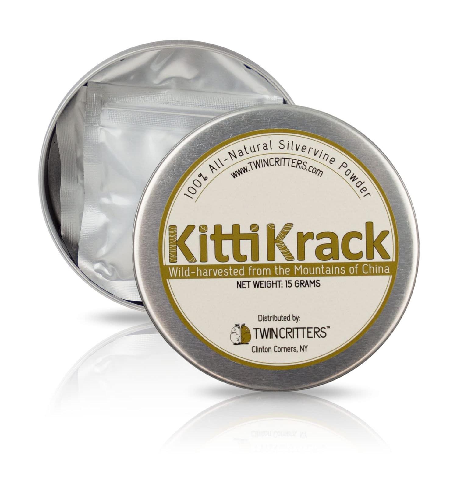 TWINCRITTERS KittiKrack Organic Silvervine Catnip Powder Substitute | All-Natural Wild Harvested 15g Powder Packs for Cats & Kittens - Buy Online on GoSupps.com