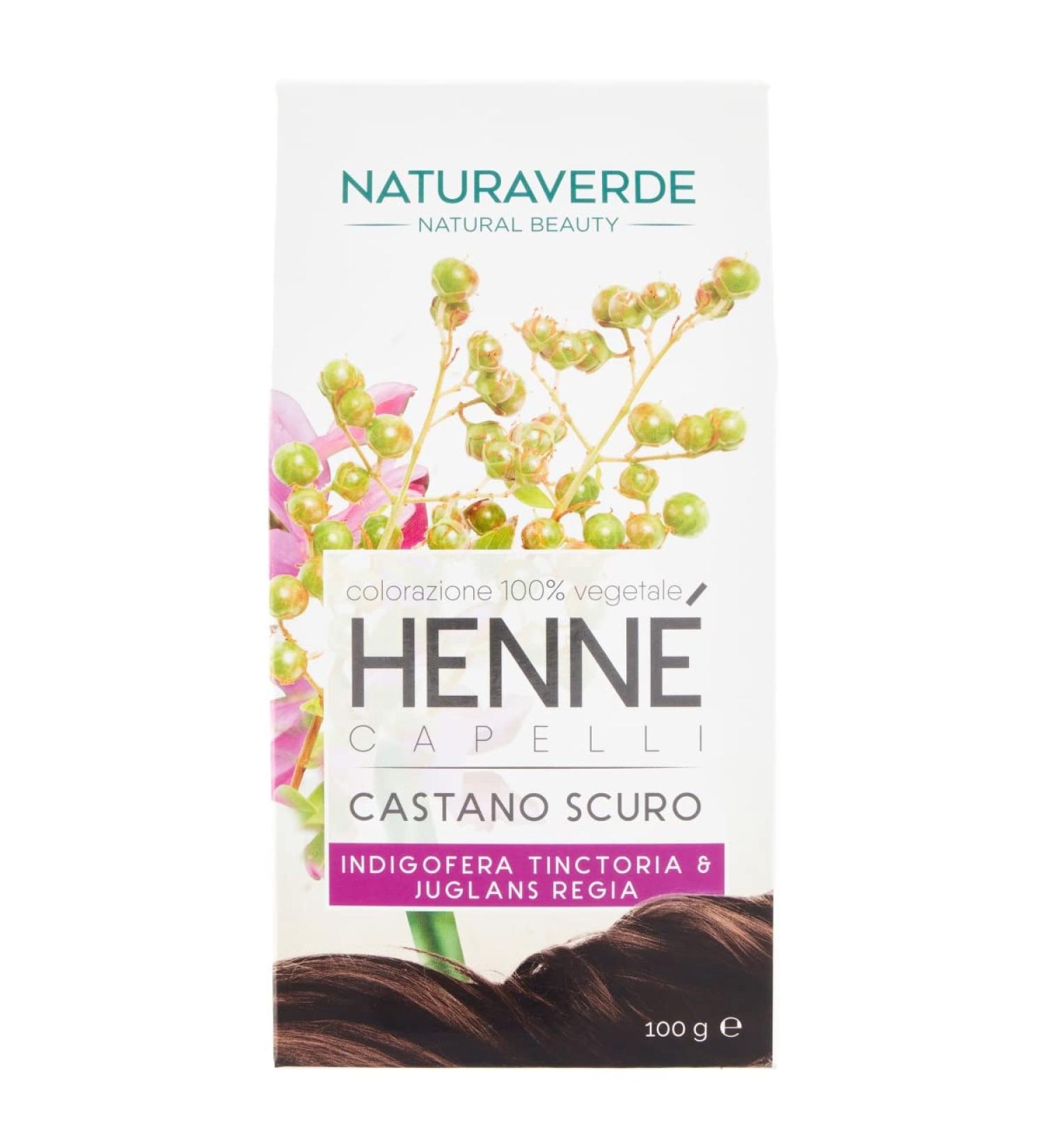 Naturaverde | Henna - Dark Brown Color Hair Color Dyed Ammonia Free Hair Hair Dye 100% Vegetable 100g Professional Hair Dye Tube - Buy Online on GoSupps.com
