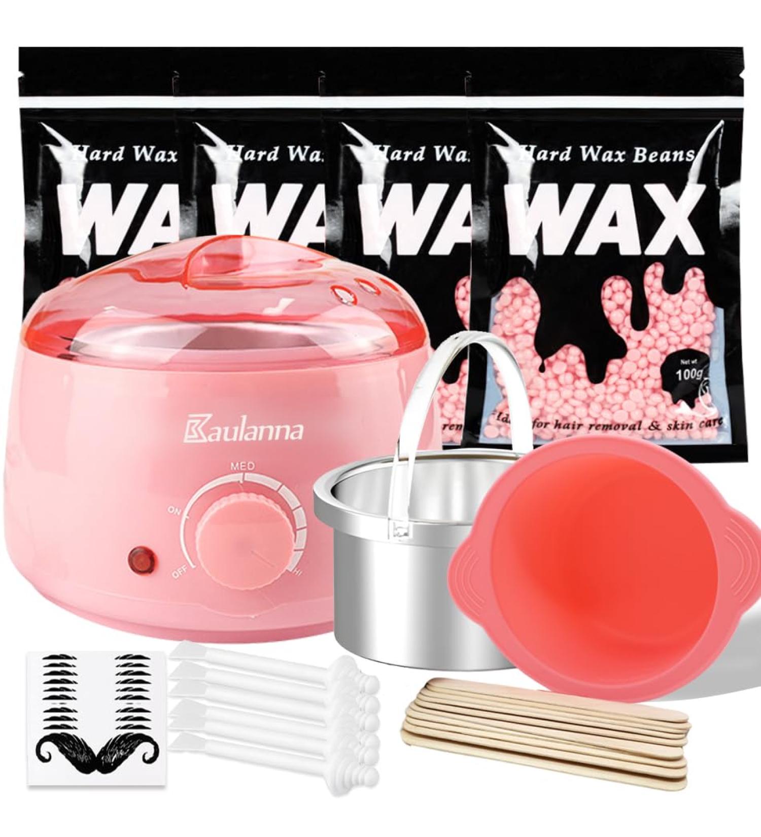 Buy Wax Warmer Set Electric Hair Removal Device for Smooth Skin | Pink Wax Heater & Depilation Kit | International Shipping - Buy Online on GoSupps.com