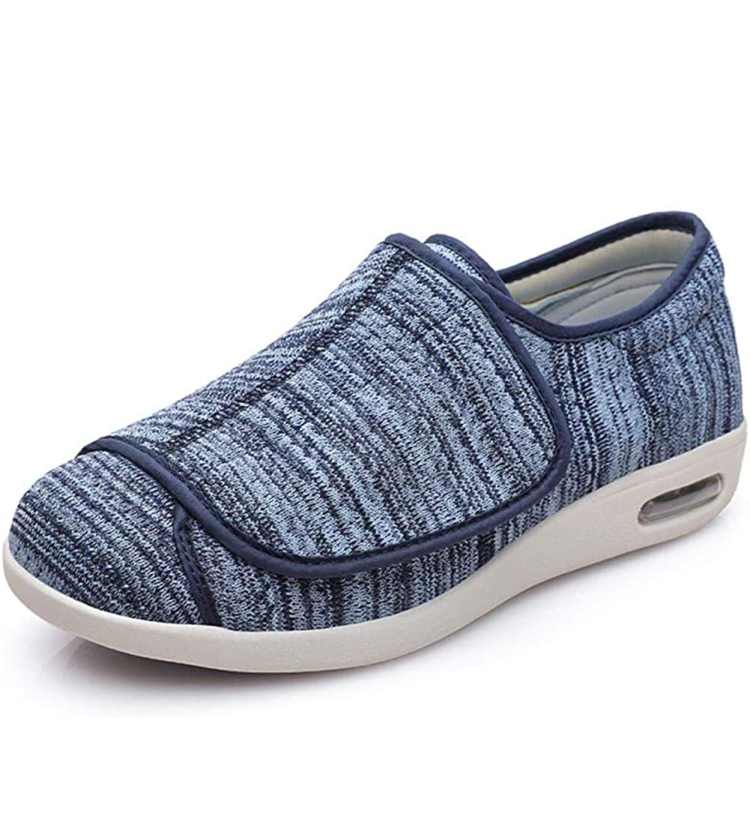 Men's Wide Width Adjustable Comfort Shoes for Diabetic Edema and Plantar Fasciitis - Blue - Size 9 - Buy Online on GoSupps.com