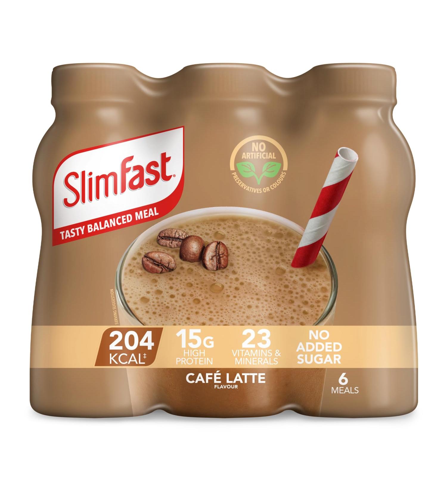 SlimFast SlimFast Ready-to-Drink Caf Latte Shake 325ml (Pack of 6)