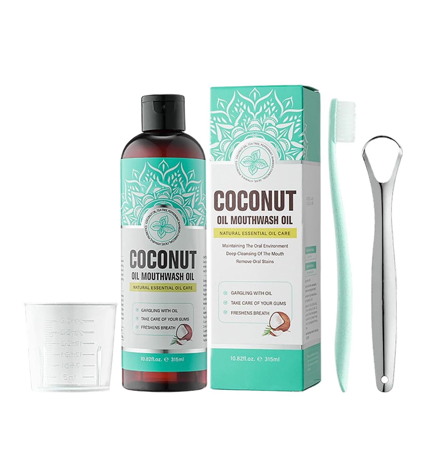 Naturel Bain de Bouche l'Huile Blanchissante 315ML 1PC Contient de l'Huile de Noix de Coco et de Menthe Poivr e - Buy Online on GoSupps.com