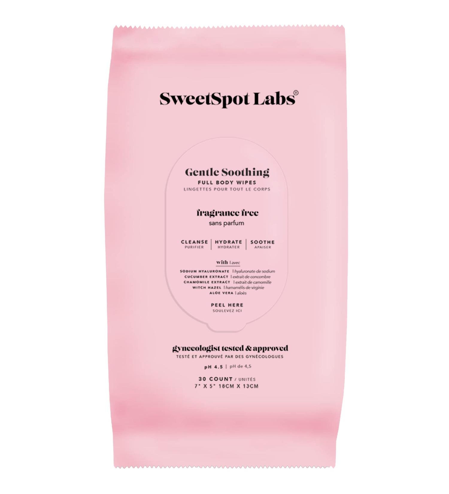 SweetSpot Labs Feminine Wipes for Sensitive Skin  Unscented  with Witch Hazel and Aloe Vera  pH balanced Body Wipes for Women  30 Wipes 00 - Unscented - Buy Online on GoSupps.com