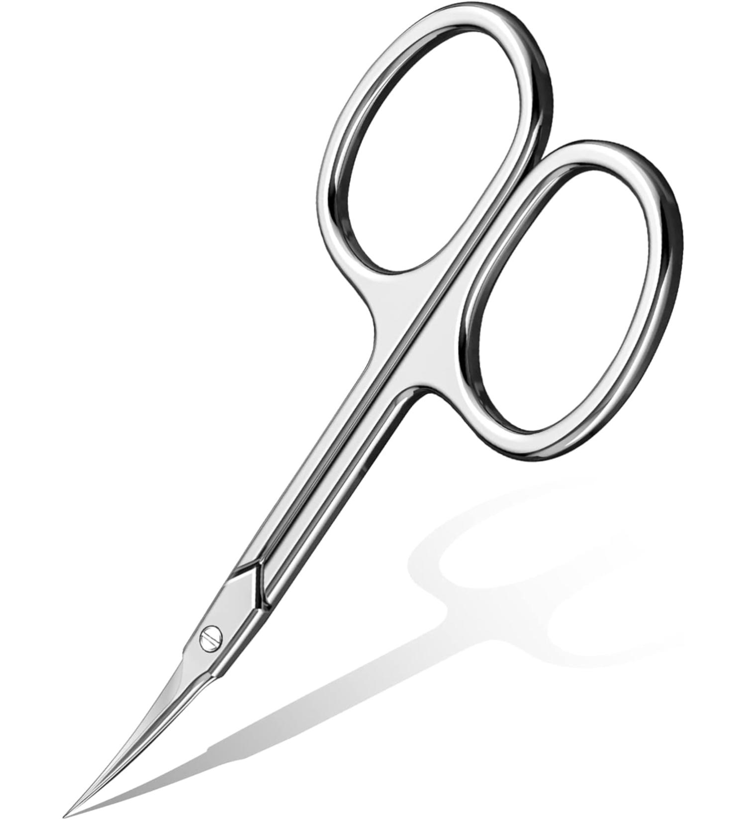 Sandalfon Scissors Extra Sharp Curved Nails Stainless Steel Cuticle Scissors Beauty Scissors for Eyebrows Nails Facial Hair Mustache Nose Hair - Buy Online on GoSupps.com