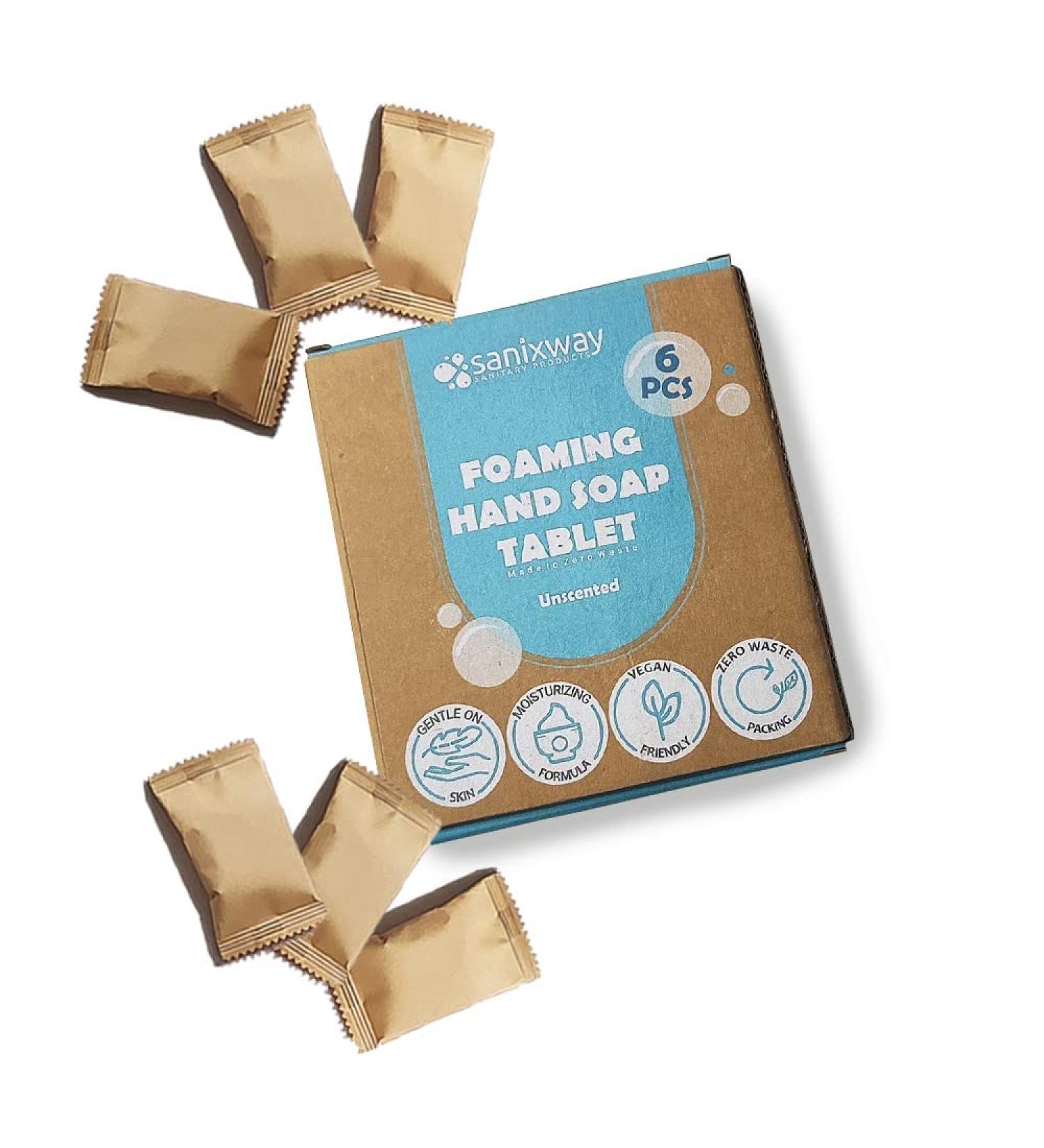 Hand Soap Refill Tablets - Eco-Friendly Zero Waste - 48 Oz Foaming Soap Equivalent - Cleanses Moisturizes & Reduces Waste - 6 Pack - Buy Online on GoSupps.com