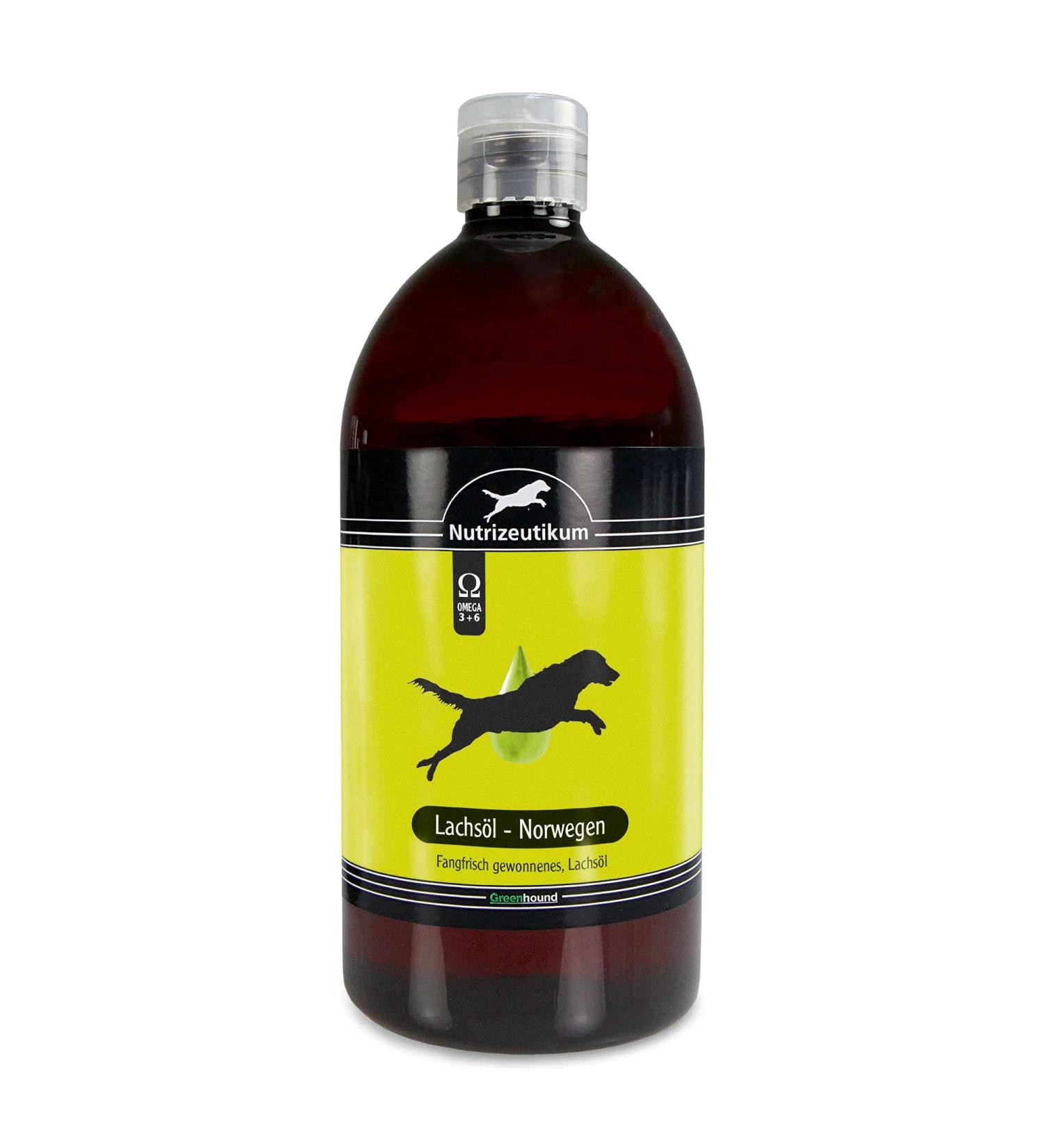 Greenhound Schecker Feed Oil - 100% Pure Salmon Oil from Norway - 1L High-Quality Omega-Rich Oil with 84.5% Unsaturated Fatty Acids - Buy Online on GoSupps.com