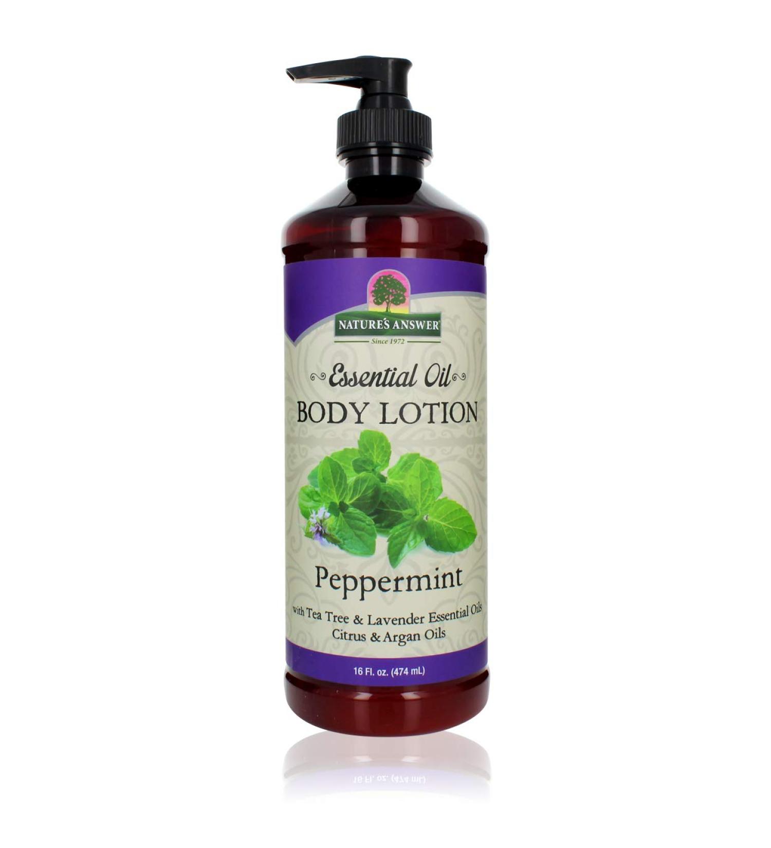 Nature's Answer Peppermint Body Lotion - 16 Oz, Vegan, Alcohol-Free & Cruelty-Free - Buy Online on GoSupps.com