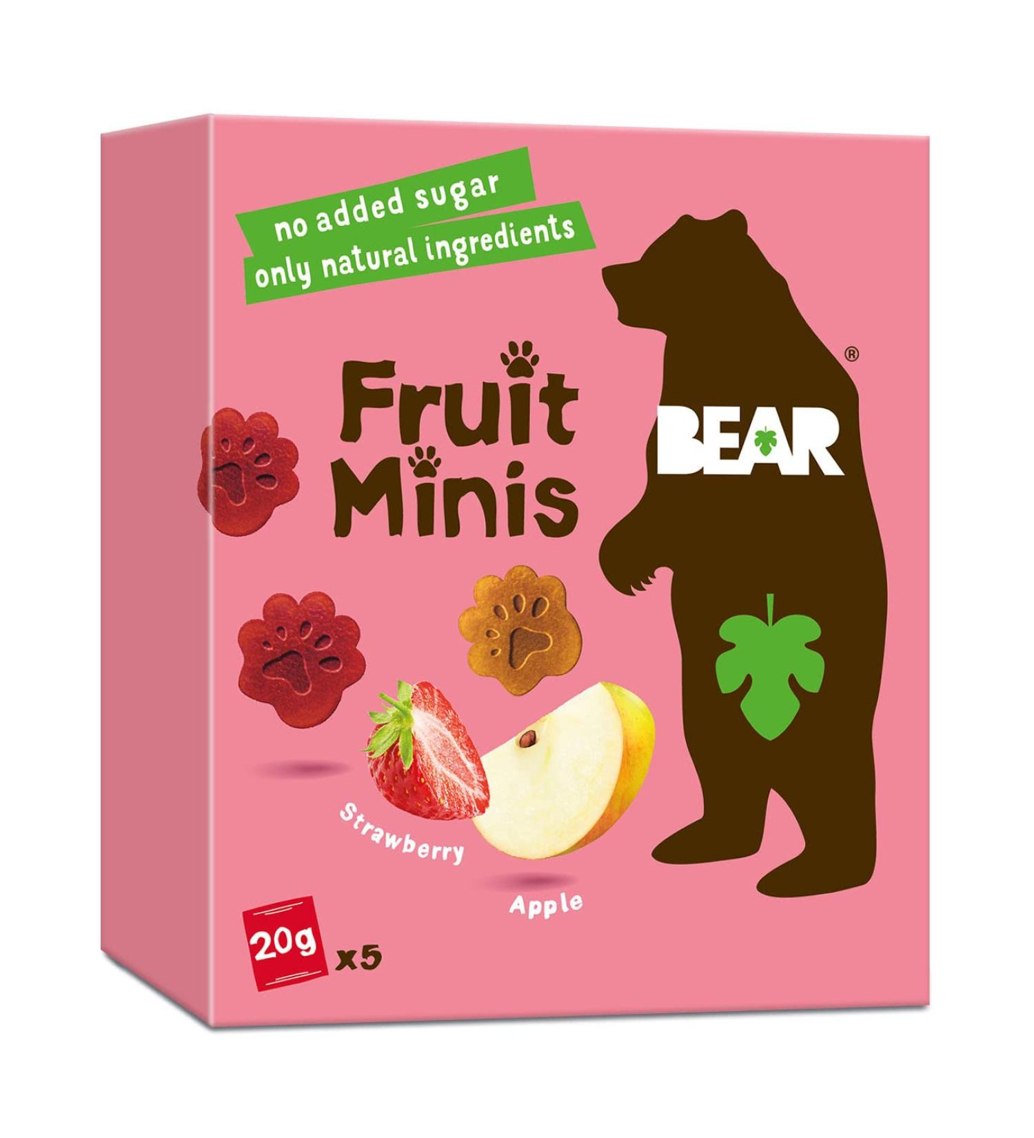 BEAR Paws Strawberry Apple Snacks 5 x 20g - Healthy Kids' Snack - Buy Online on GoSupps.com