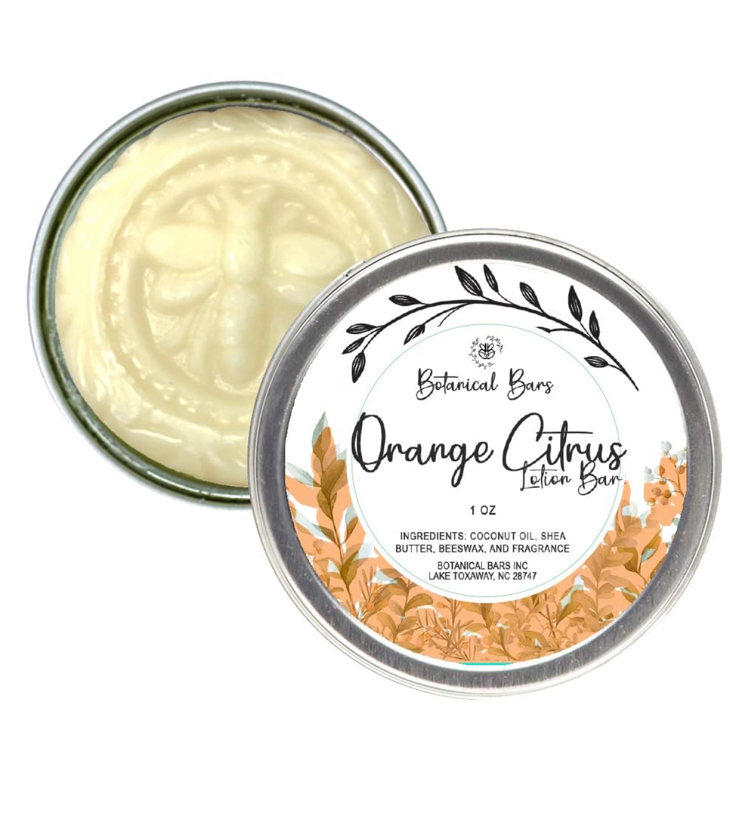 1oz Orange Citrus Lotion Bar All Natural Lotion in Tin