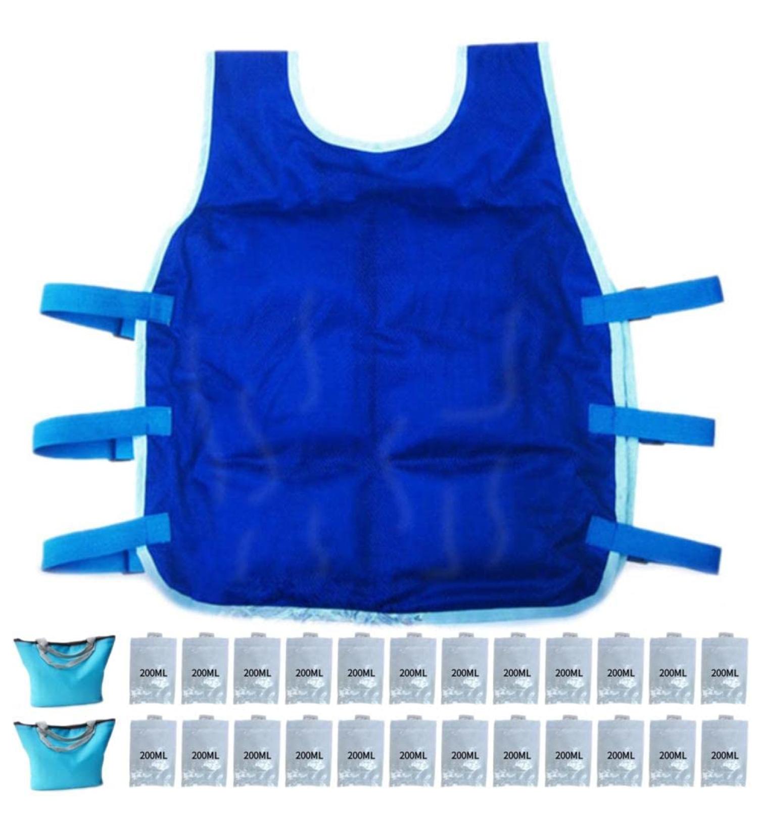 Summer Cooling Vest for Women & Men | 24 Ice Cream Bags & Adjustable Straps | Perfect for Hot Weather & Outdoor Sports - Buy Online on GoSupps.com