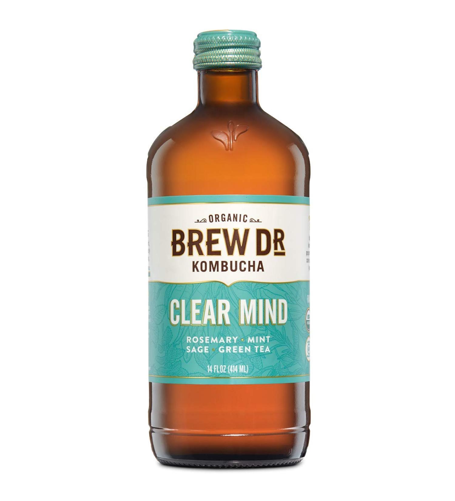 Brew Dr. Kombucha Clear Mind 14oz - Refreshing and Organic Kombucha Drink - Buy Online on GoSupps.com
