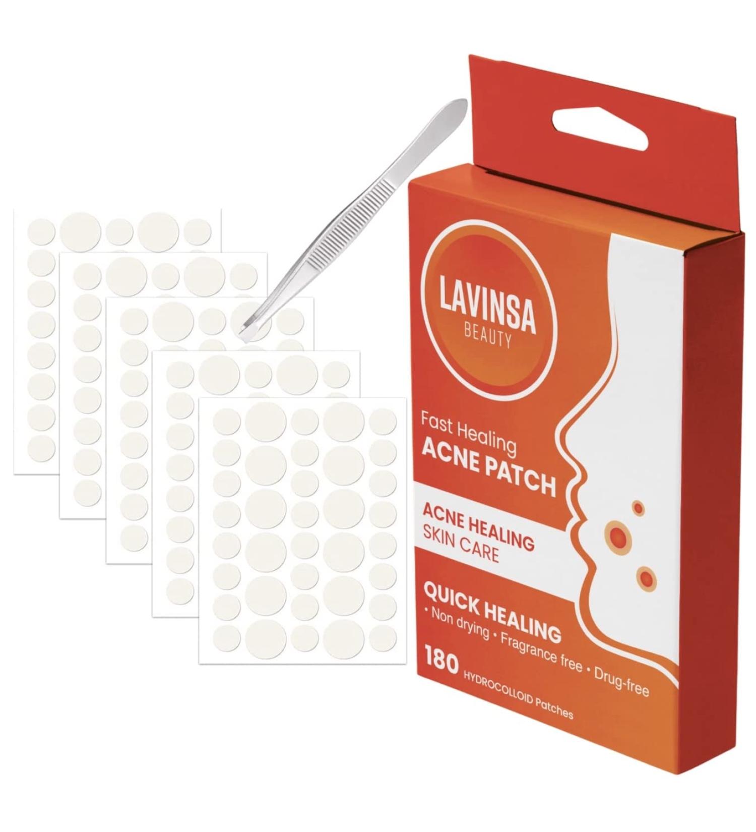 Pimple Patches 180 Count with Tweezers - Hydrocolloid Acne Cover Patch for Quick Healing - Spot Stickers for Face and Skin - Buy Online on GoSupps.com