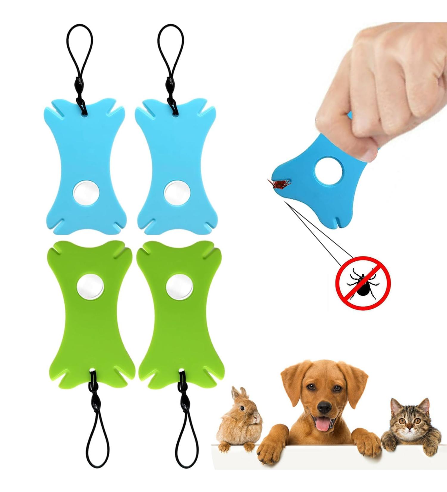 Shubeeieumi Tick Remover 4 Pack Tick Cards with Magnifying Glass for Humans Kids Dogs & Cats Easy Dusting (Blue & Green) - Buy Online on GoSupps.com