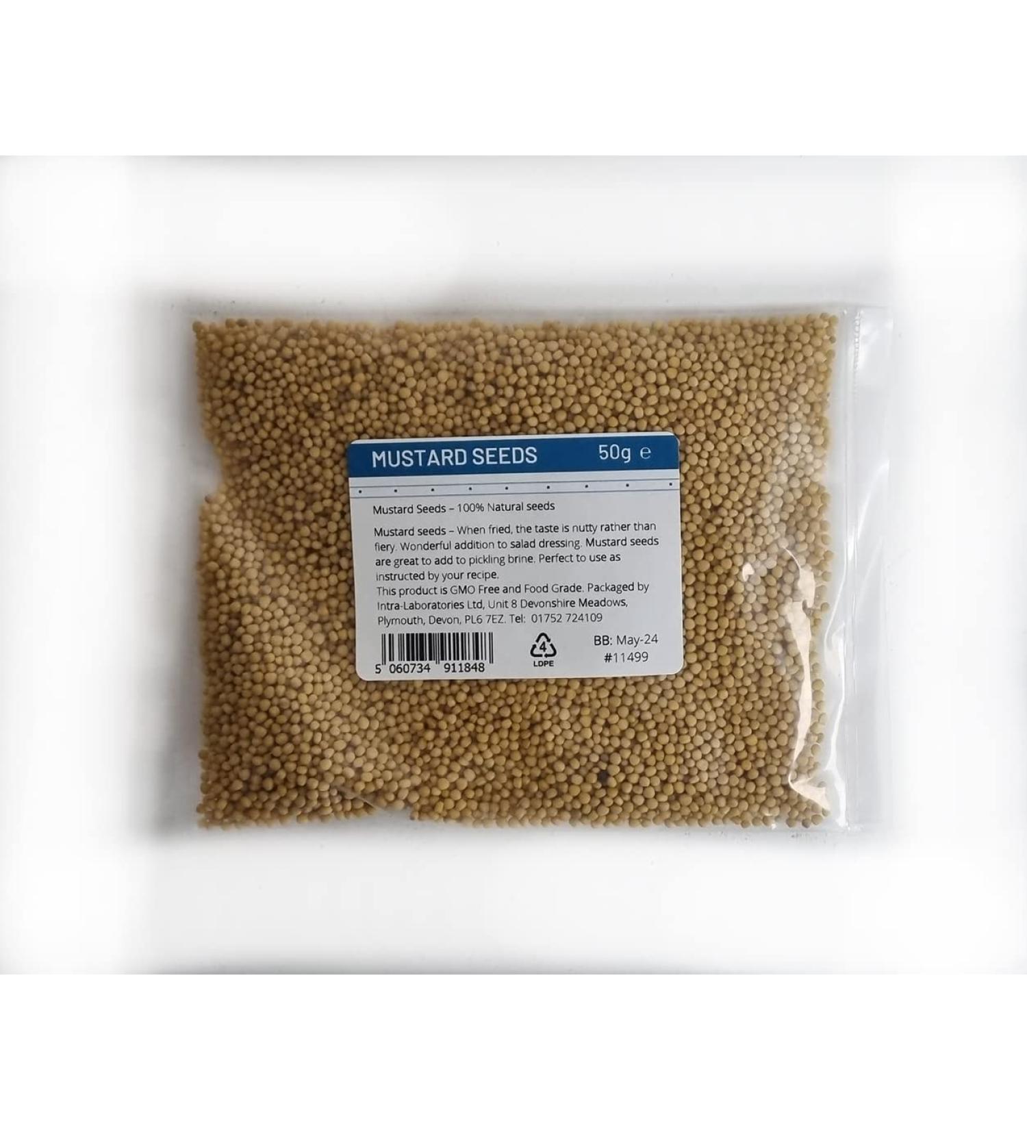 Premium Yellow Whole Mustard Seeds 50g - High-Quality Ingredients for Gourmet Cooking - Buy Online on GoSupps.com