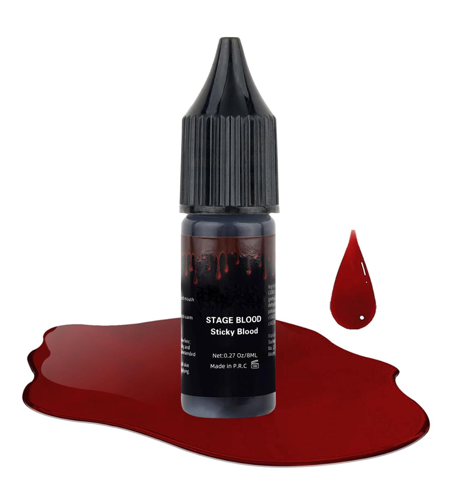 Mysense Dripping Stage Fake Blood (0.27 oz) - Washable & Edible for Realistic Effects | Halloween Cosplay SFX Makeup for Zombie, Vampire, and Dark Themes - Buy Online on GoSupps.com