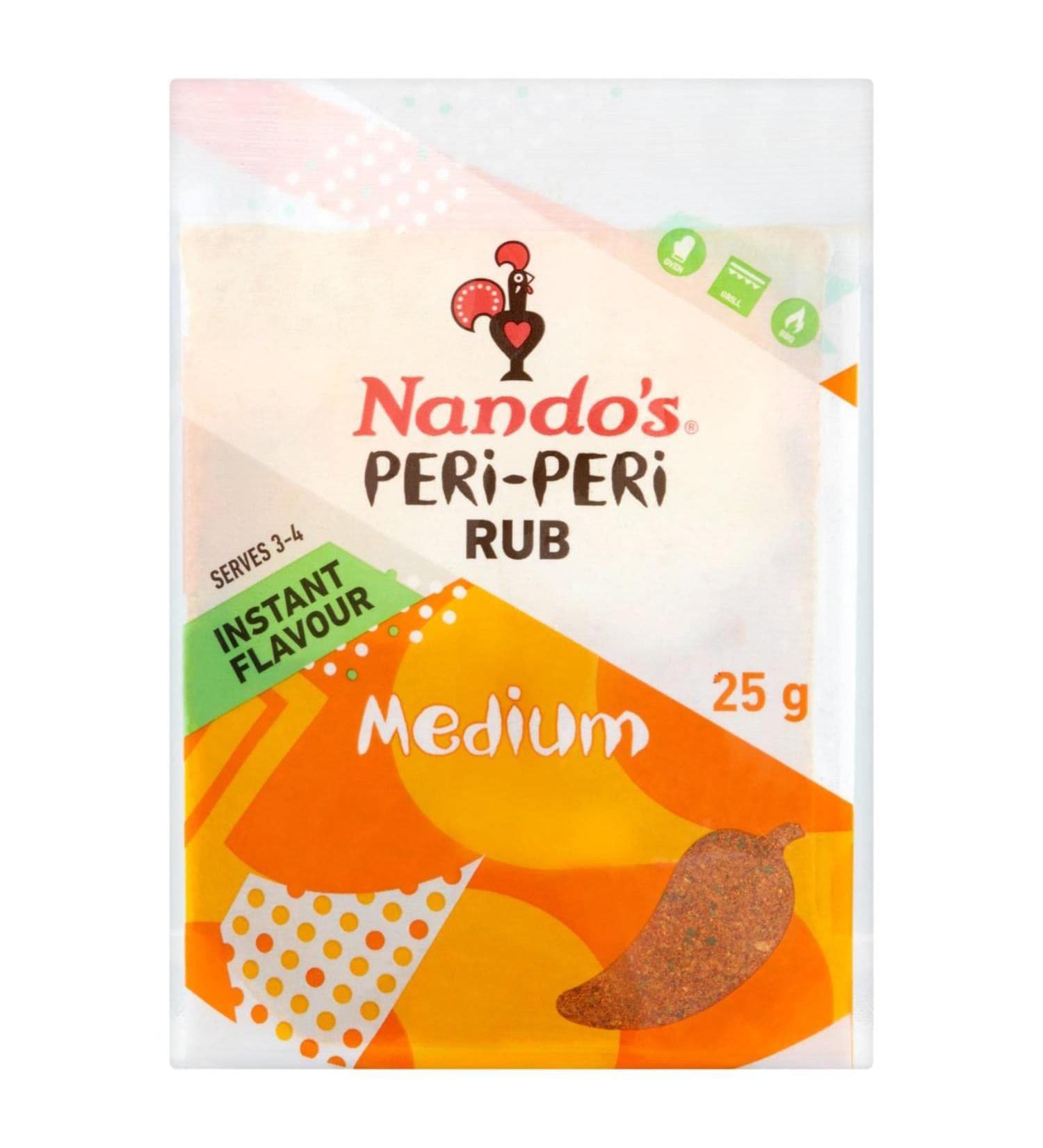 Nando's Medium Nandos PeriPeri Flavour Rub 25g Pack van 2 - Buy Online on GoSupps.com