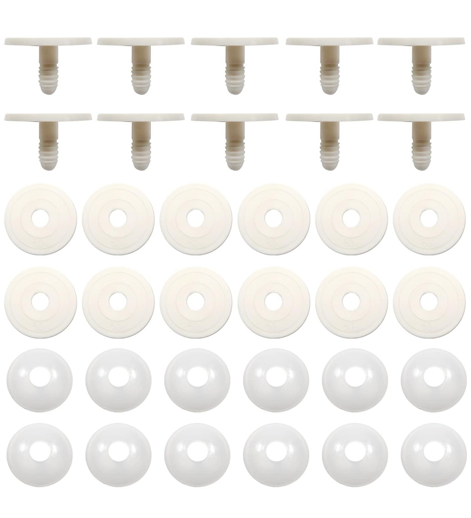 TOAOB 20 Set 50mm White Plastic Animal Doll Joints | Limbs & Head Joints for Doll Making - Buy Online on GoSupps.com