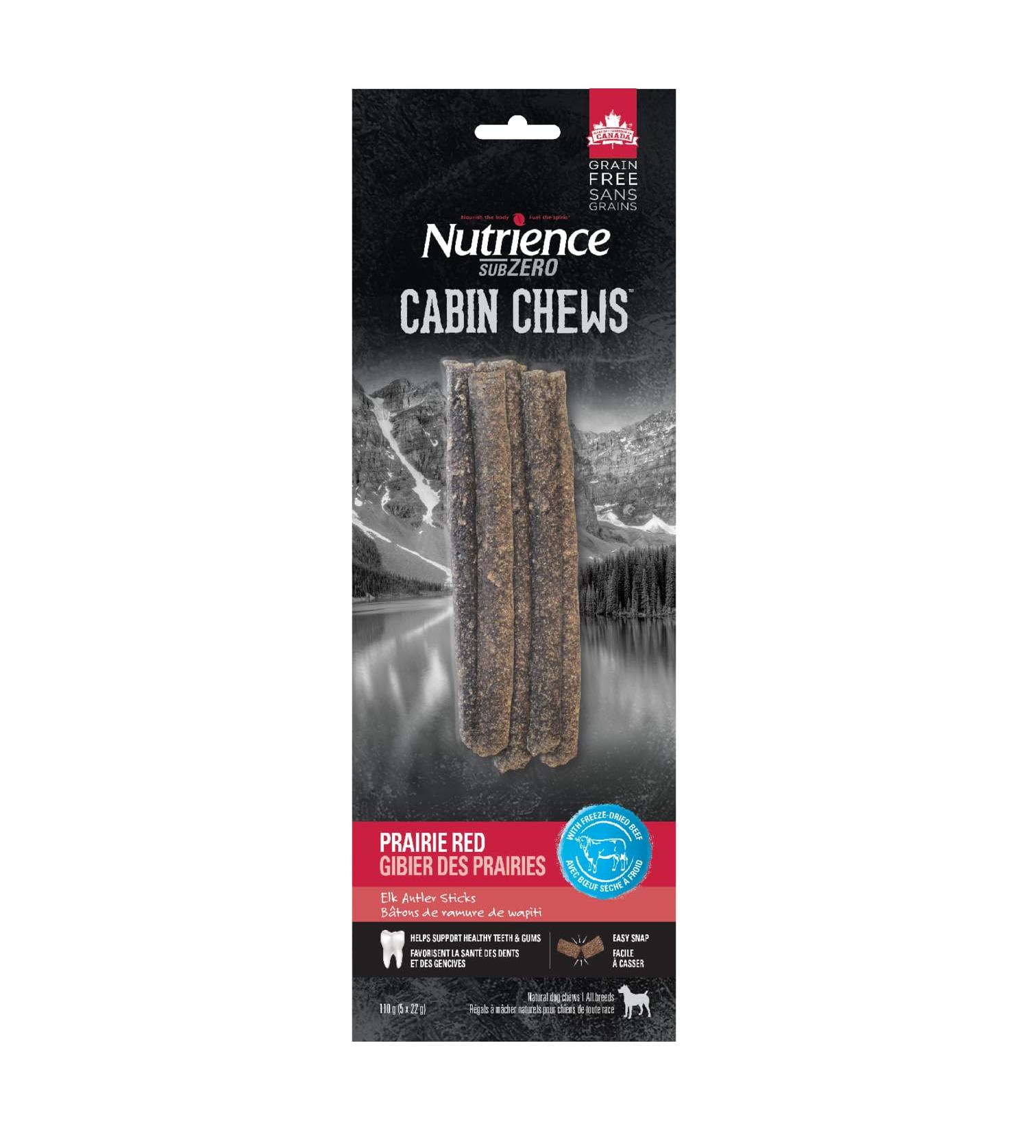 Nutrience Grain-Free Sub-Zero Cabin Chews Antler Sticks Dog Treats Prarie Red Beef 5 pcs 110 g (3.9 oz) - Buy Online on GoSupps.com