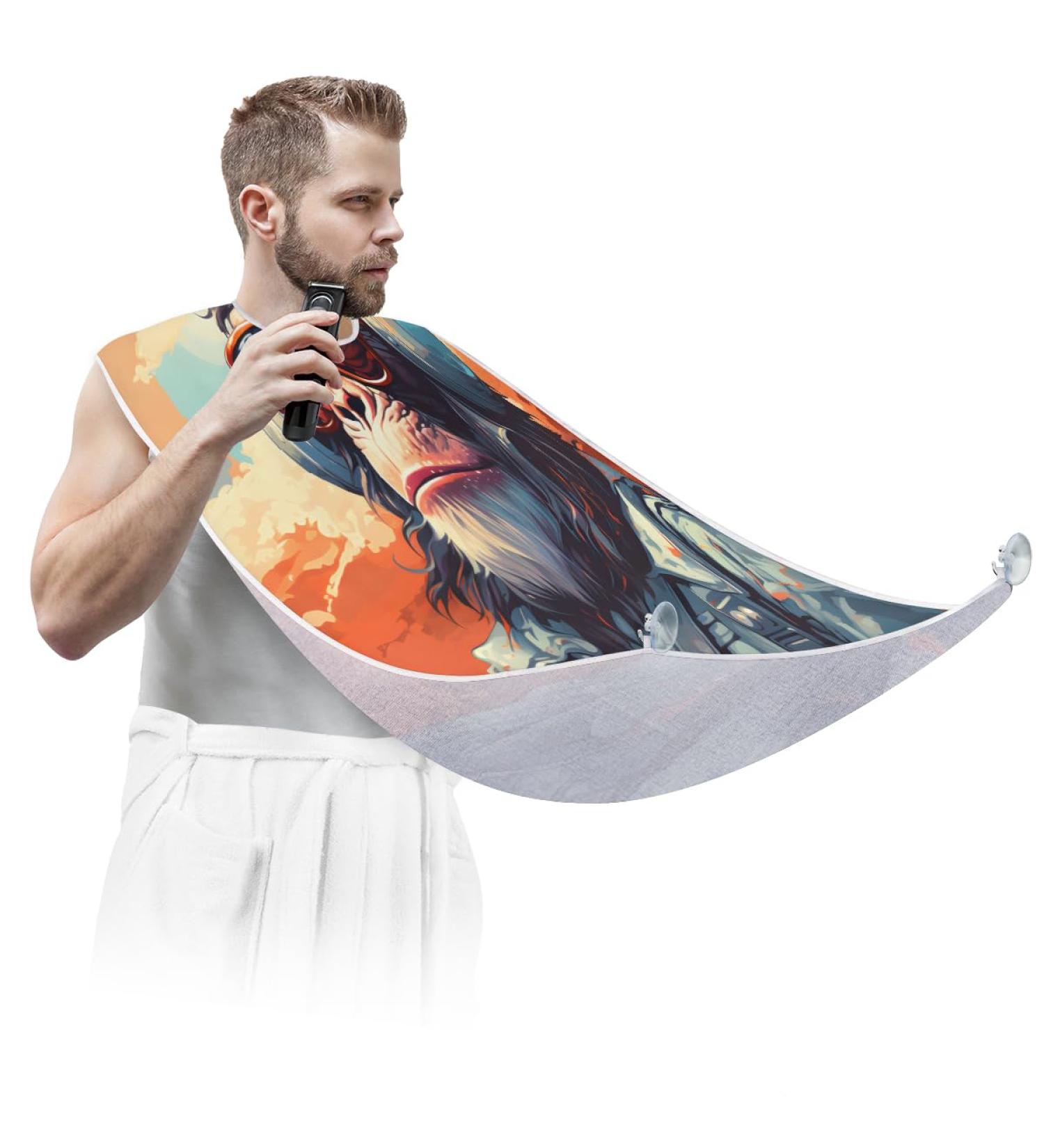 Shop Beard Bib Apron - Cool Gorilla Beard Hair Catcher for Men | Perfect Father's Day Anniversary & Christmas Gift with 2 Suction Cups - Buy Online on GoSupps.com