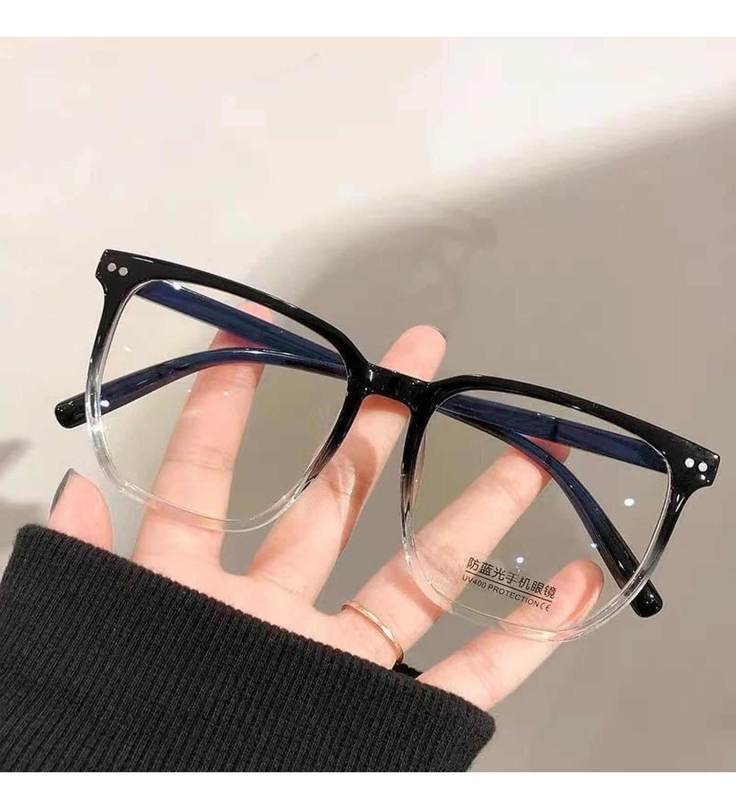 Ultra Light Blue Light Blocking Readers - Oversized Clear Vision Reading Glasses +0.00 Black-Clear - Buy Online on GoSupps.com