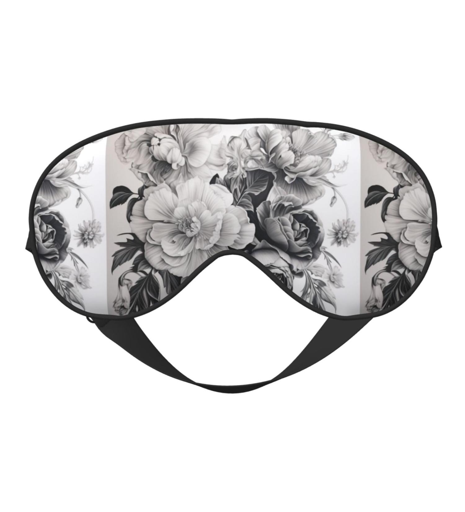 BREAUX Floral Graphite Eye Mask | Double Sided Blackout Eye Mask for Ultimate Sleep Comfort - Ideal for Women & Men - Buy Online on GoSupps.com