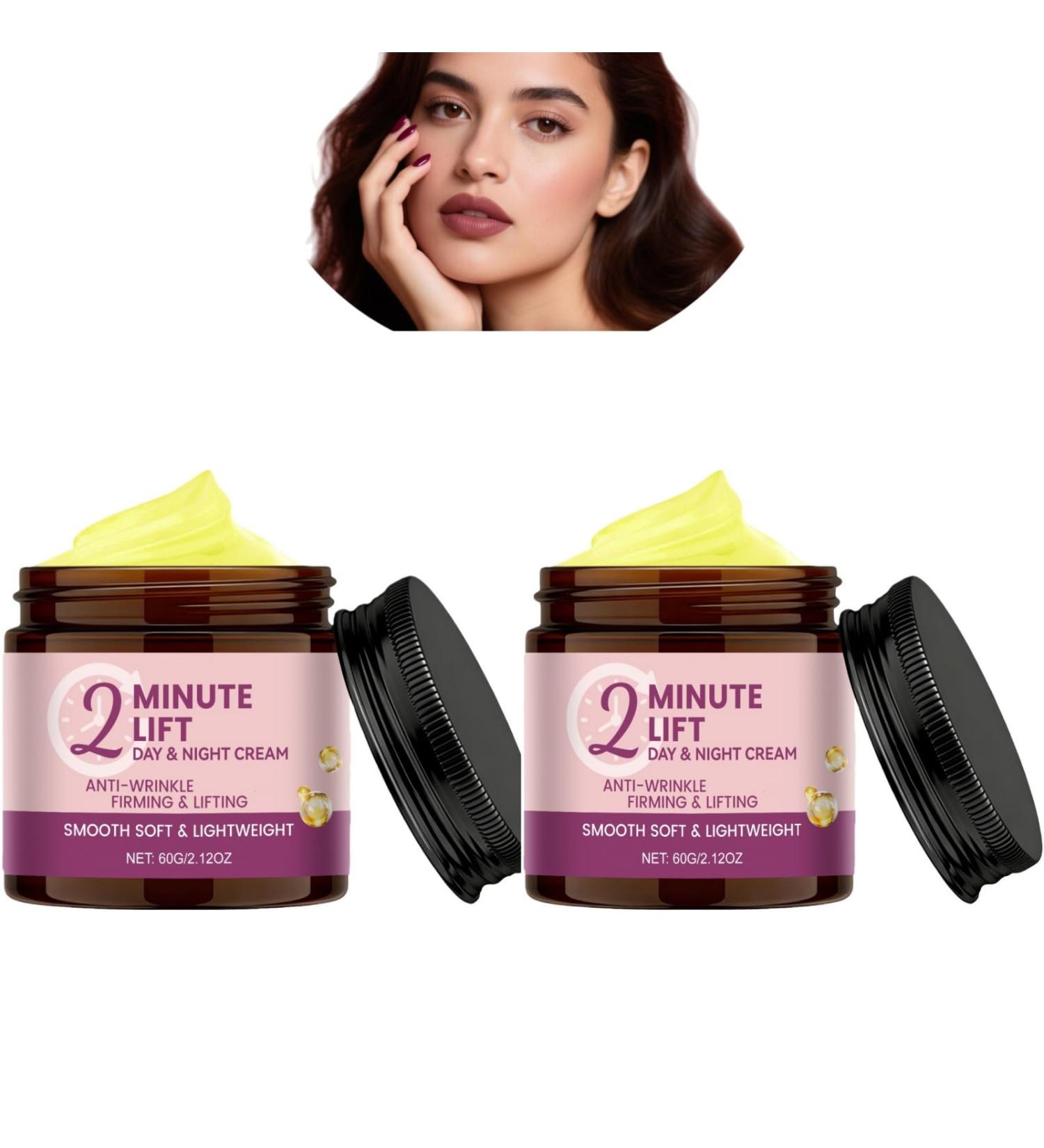 Cr me de jour et de nuit 2 Minute Lift hydratant visage raffermissant anti-rides avec collag ne raffermissant pour la peau vieillissante hydratant r duit l'apparence des ridules (2pcs) - Buy Online on GoSupps.com