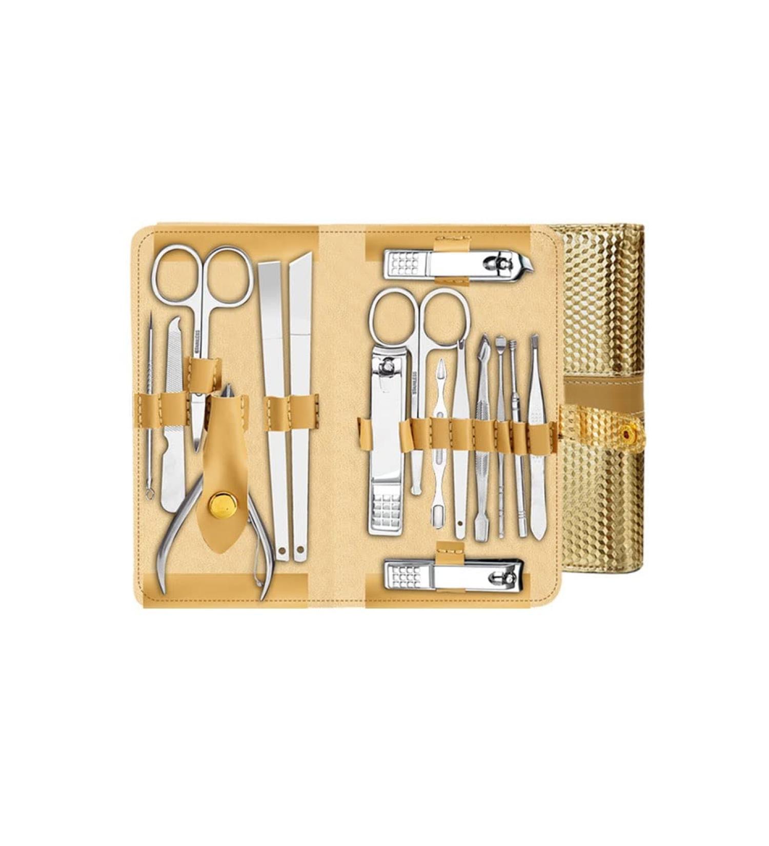 Nail Clipper Set 16-Piece Nail Clippers Set Stainless Steel Nail Clippers Pedicure Kit Nail File Nail Clippers Manicure Beauty Kit with Portable Fashion Bag (Gold) Nail Clipper Kit - Buy Online on GoSupps.com
