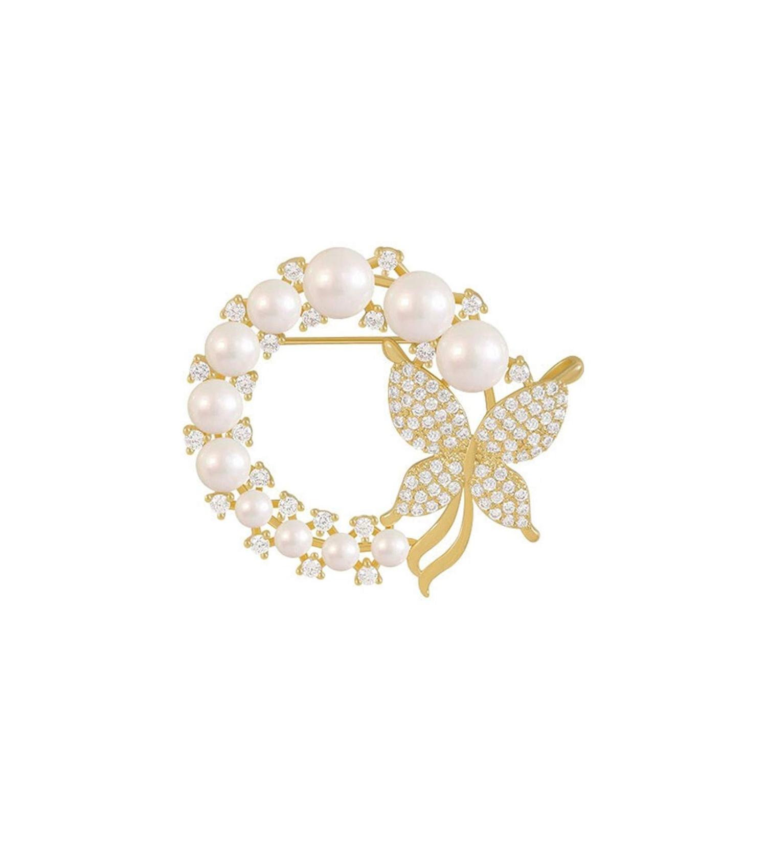 WIPPWER Pin Jewelry Gifts for Women High-end Brooch Pins for Women Sweater Coat Suit Clothes Accessories Golden Rhinestone Brooch Pins Stylish and Elegant Brooches & Pins - Buy Online on GoSupps.com