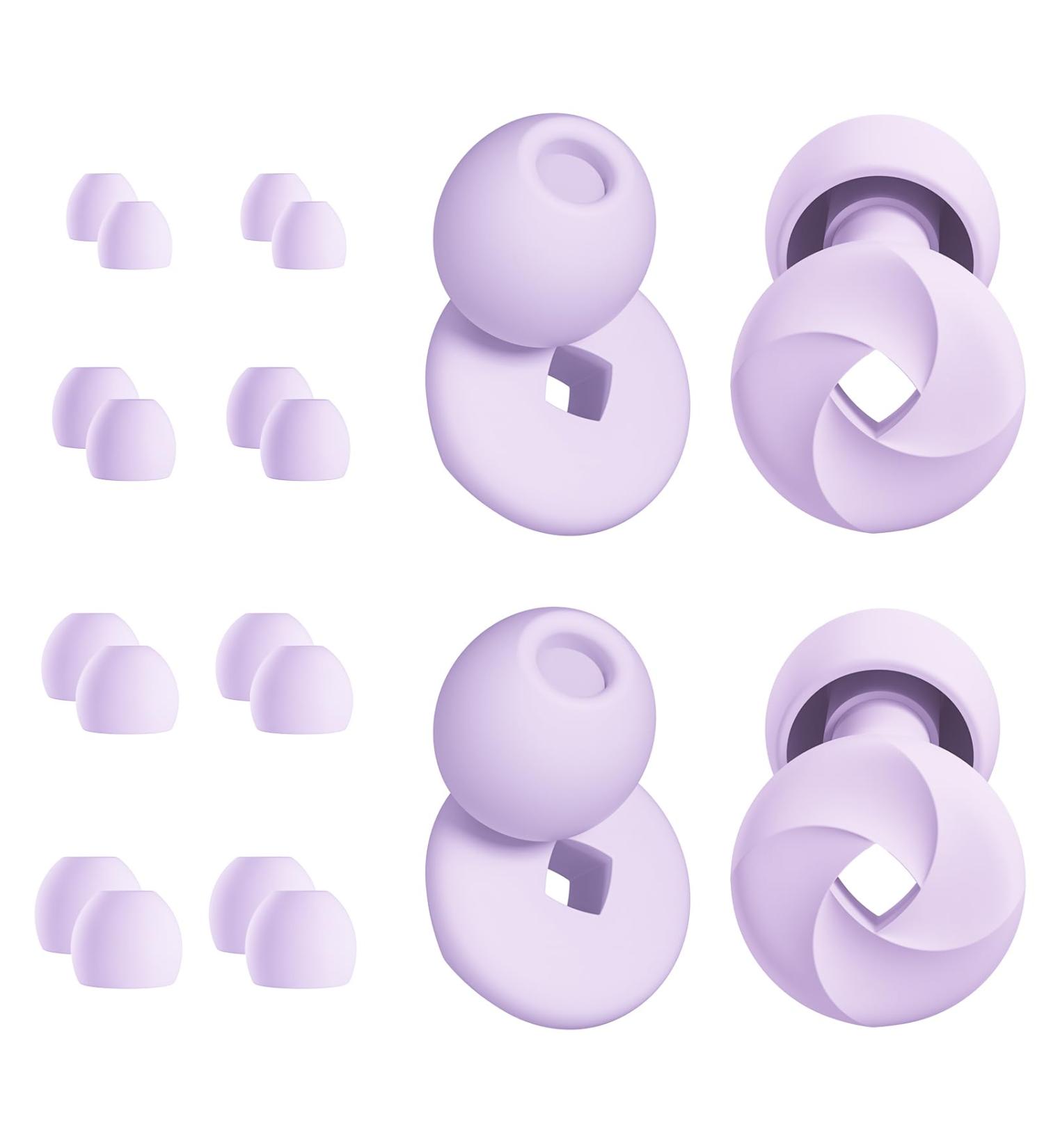 Buy 2 Pairs Noise Cancelling Ear Plugs for Sleeping Swimming & More | High-Fidelity Silicone Ear Tips Reusable Comfortable Fit in XS/S/M/L | 24dB-33dB Purple - Buy Online on GoSupps.com