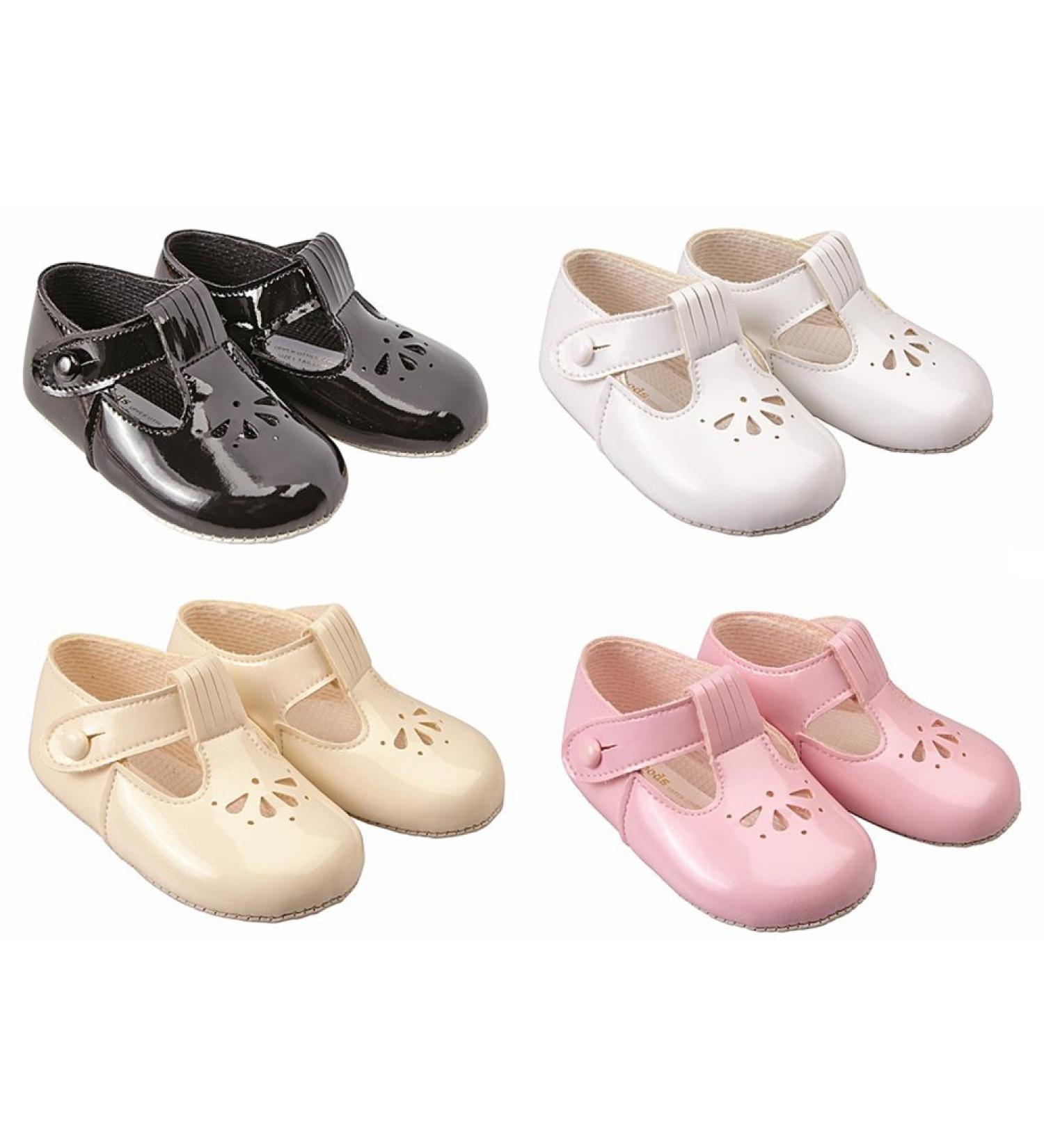 Baypods Baby Girls Soft pram Shoes by Early Days 0-3 Months Cream