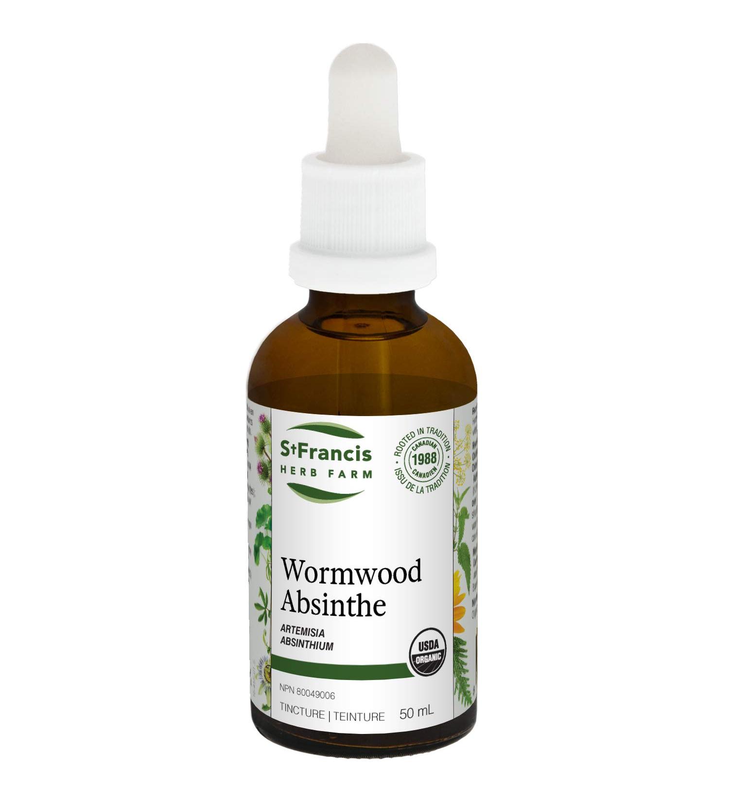 St. Francis Herb Farm - Wormwood (Artemisia absinthium tops) Herbal Extract Tincture - Wormwood is traditionally used in Herbal Medicine as a vermifuge for children with pinworms (threadworms) or roundworms (50ml) 50 ml (Pack of 1) - Buy Online on GoSupps.com