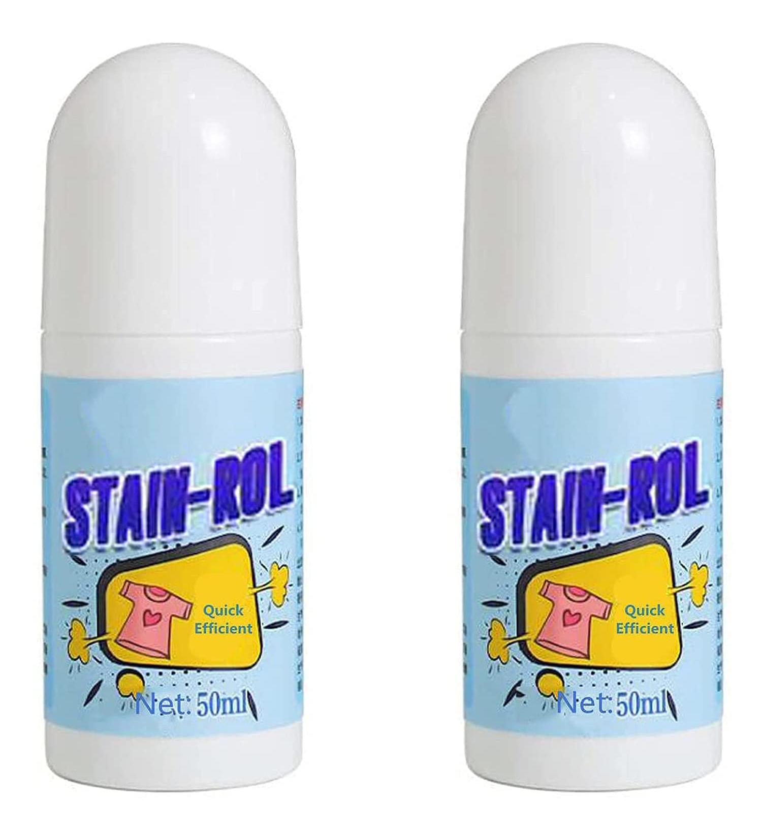 2Pcs Clothes Stain Remover - Roll Bead Design Portable and Fast Water-Free to Remove Oil Stains 1 Minute Quick Effectively Remove All Kinds of Stains - Buy Online on GoSupps.com