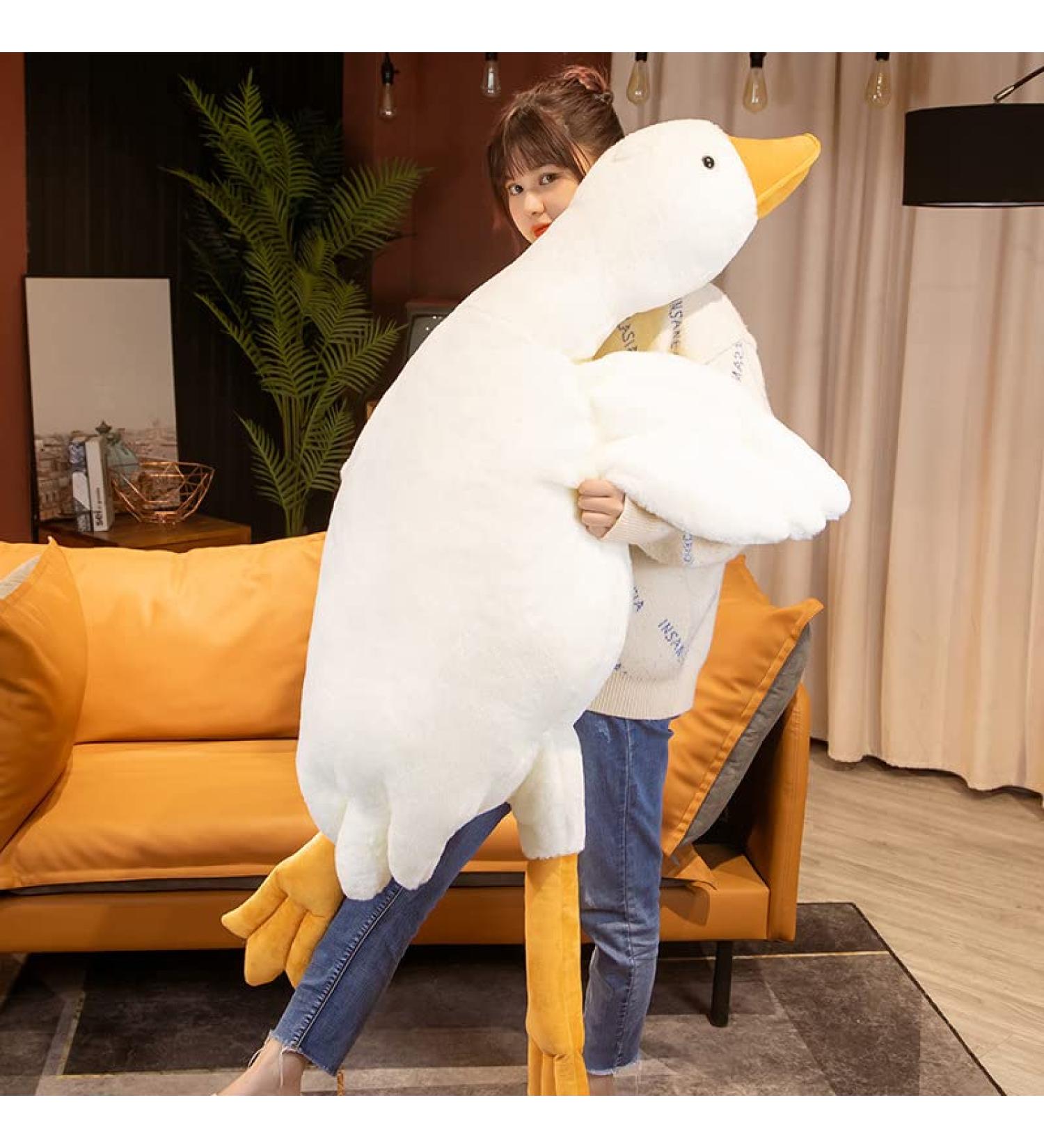 130CM Huge Goose Plush Toy Soft Stuffed Animal Sleeping Pillow for Kids and Girls