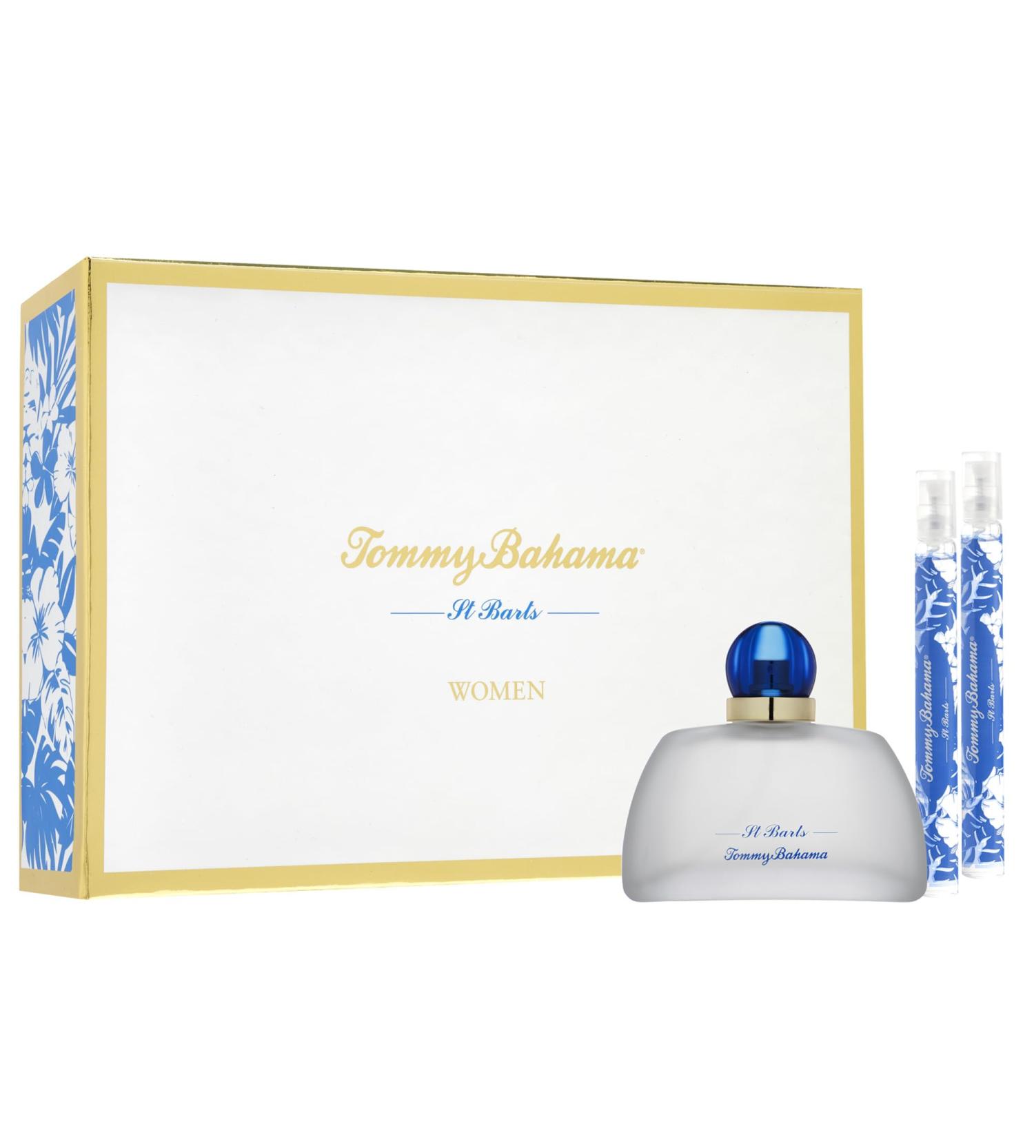 Tommy Bahama St. Barts 3 PC Perfume Gift Set for Women Set Includes 3.4 Fl Oz Eau de Parfum + Two 0.34 Fl Oz Mini Travel Sprays Christmas Gift Stocking Stuffer for Her - Buy Online on GoSupps.com