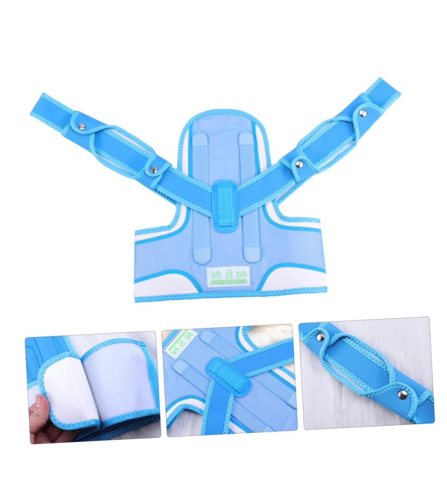 Posture Brace Belt for Upper Support | Posture Fixer Strap & Orthotics Shoulder Support in Blue - Shop Now - Buy Online on GoSupps.com