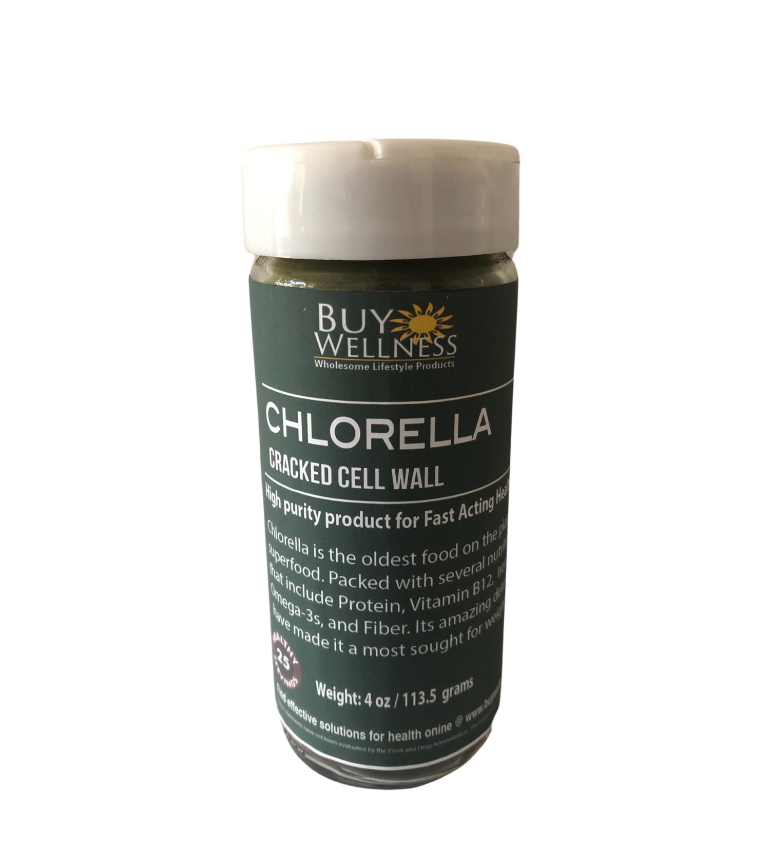 Buy Wellness Organic Chlorella Powder Cracked Cell Chlorella Green SUPERFOOD | Raw Green Supplement Rich in Protein & Vitamins | Broken Cell Wall Non-GMO Vegan Non-Irradiated 4 oz - Buy Online on GoSupps.com