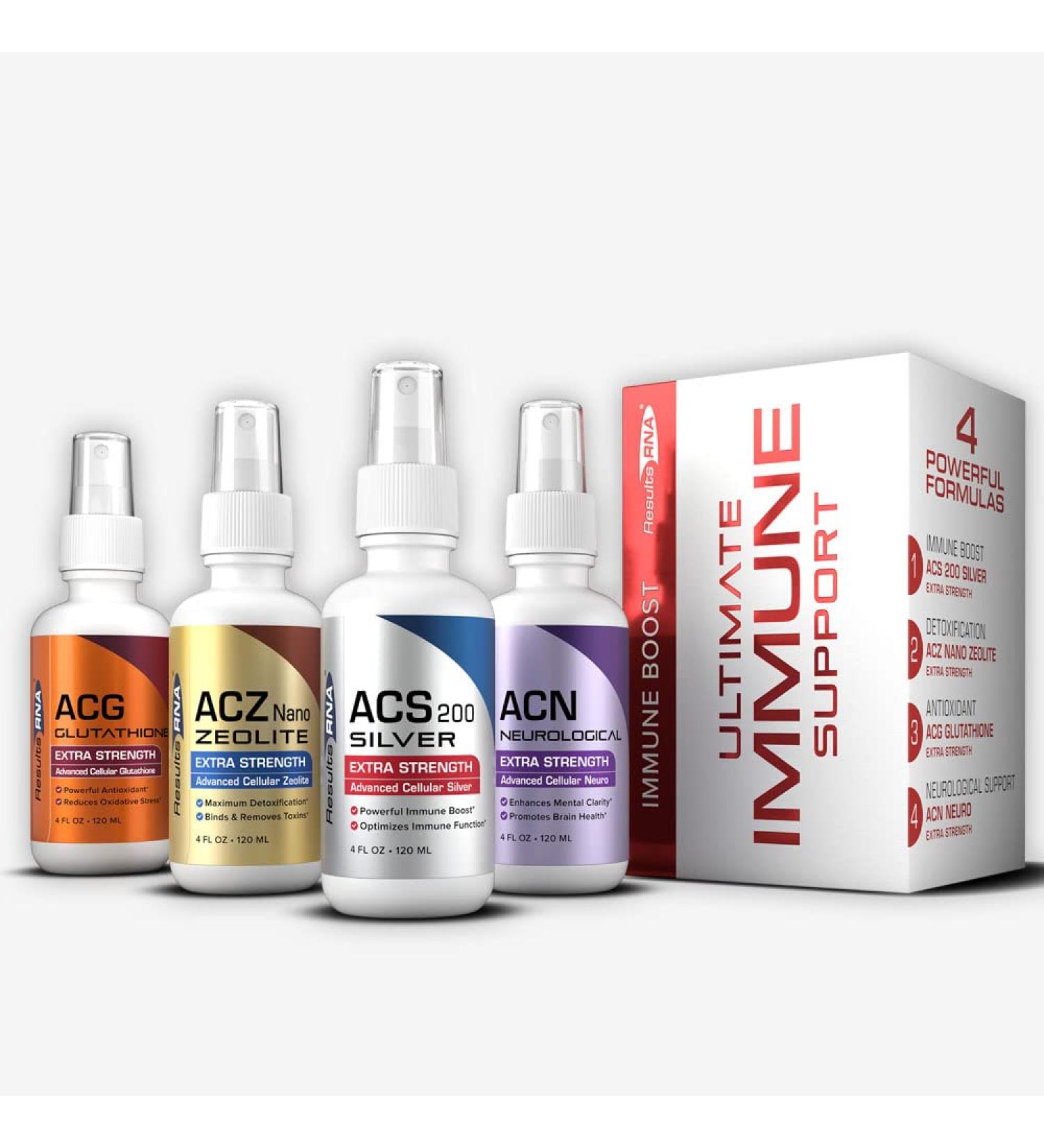 Ultimate Immune Support System - Results RNA | ACS 200 Silver ACZ Nano Zeolite ACG Glutathione & ACN Neuro - Doctor Recommended Worldwide - Buy Online on GoSupps.com