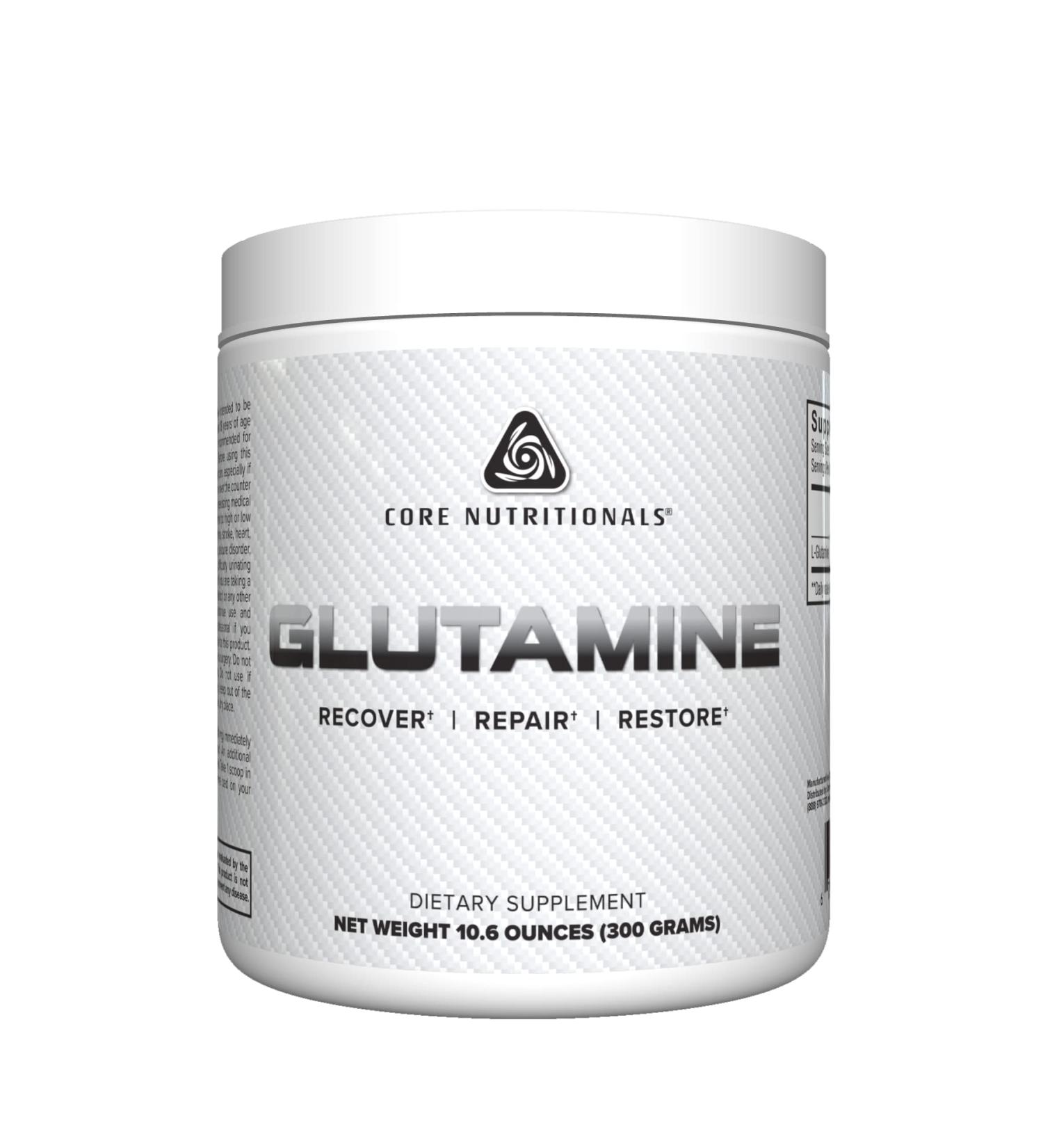 Core Nutritionals Glutamine Amino Acid | Enhance Recovery & Restore L-Glutamine Levels | Immune Support Muscle Build Gut Health | 60 Servings (Unflavored)
