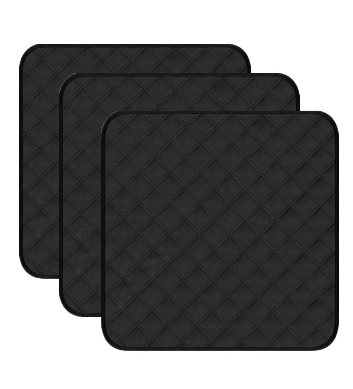 RIQINXIN 3Pcs Washable Incontinence Chair Pads - Waterproof Seat Protector Pads - Black - 21x22in - Buy Online on GoSupps.com